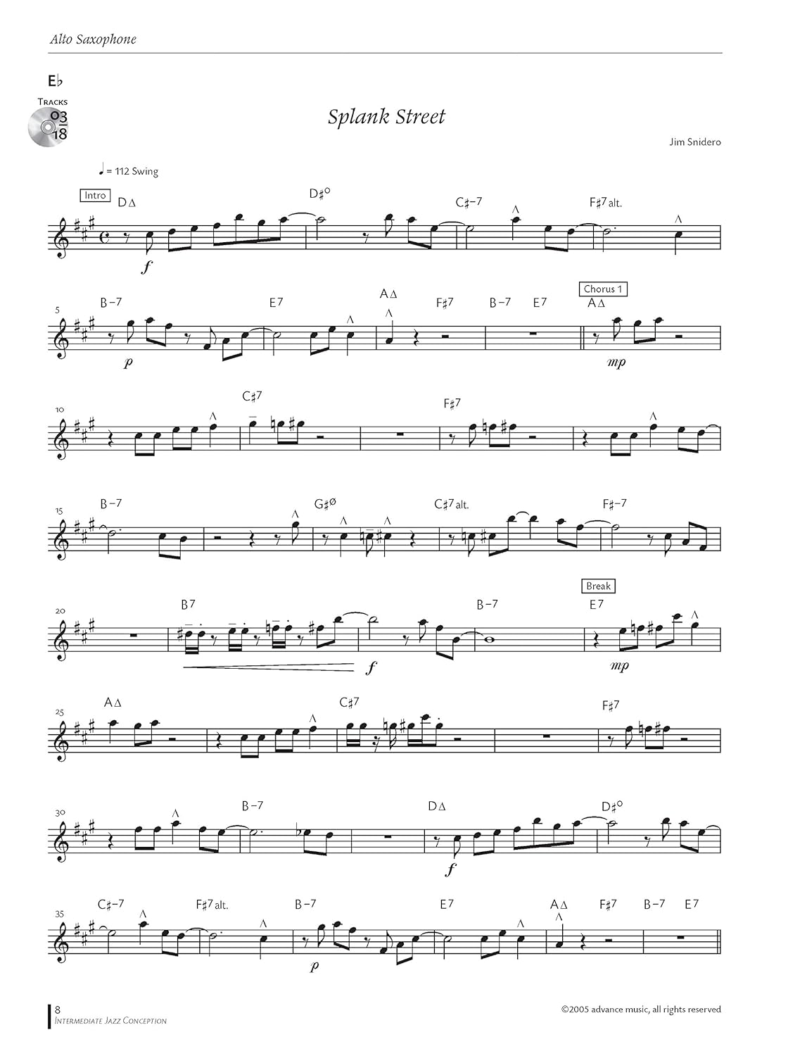 Intermediate Jazz Conception -- Alto & Baritone Sax: 15 Great Solo Etudes (English/German Language Edition) (Book & CD) image number 2