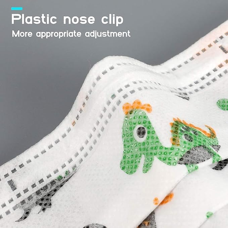 100Pcs Children'S Disposable Mask 3-Layer Children'S Animal Dinosaur Pattern Mask Vacuum Individually Packaged Mask image number 2