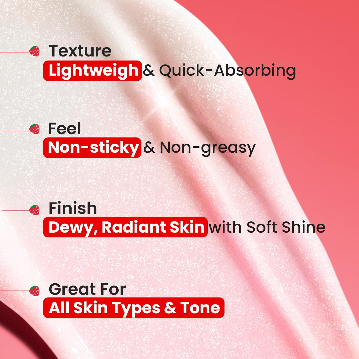 DOT & KEY Strawberry Dew Strobe Cream for Face Skin Radiance Cream | Moisturizer & Highlighter for Face | for Dewy Glazed Instant Glow | Boosts Hydration | for All Skin Types | for Women & Men | 30Ml