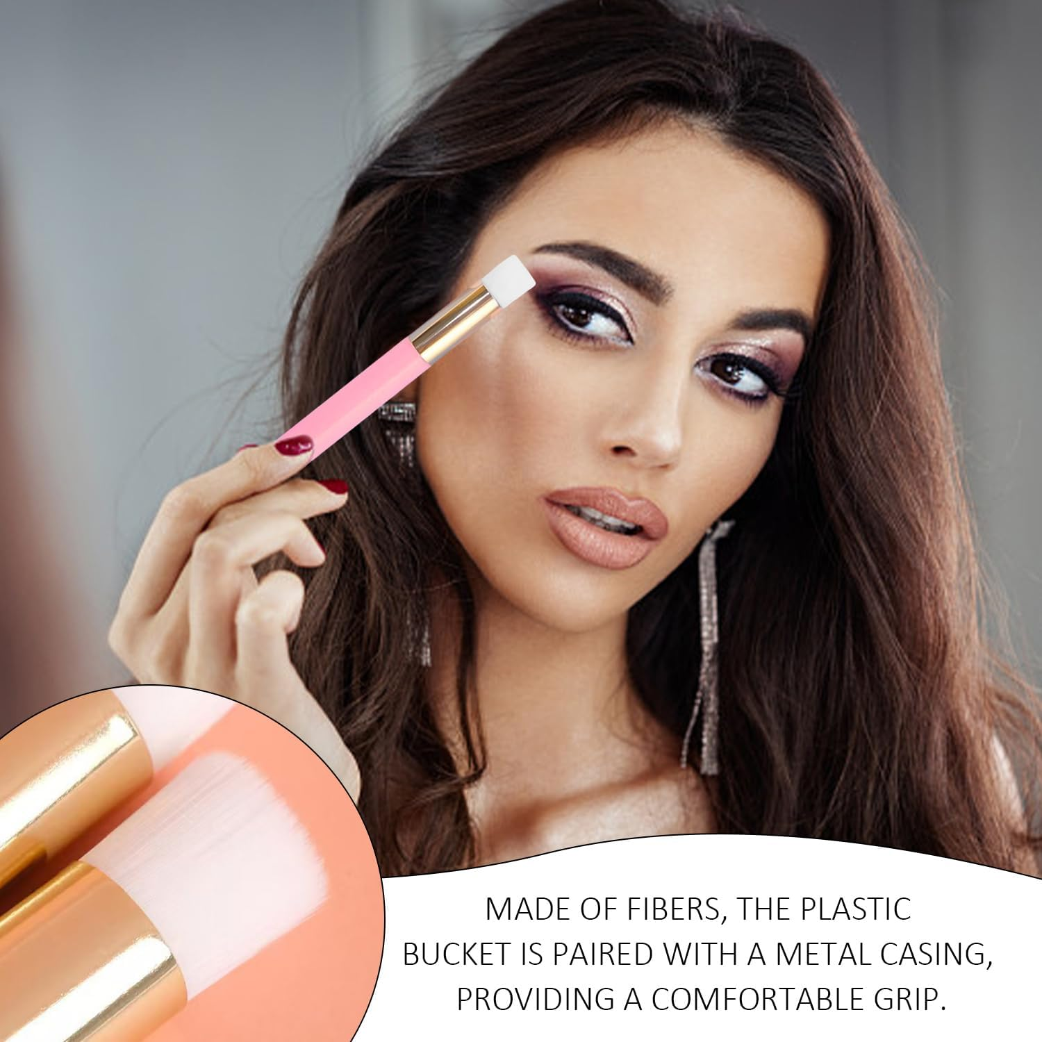 Pack of 10 Pink Multifunctional Brushes, 1 X Pink Cosmetic Bag, Storage Bag for Outdoor Travel, Hotel Toiletry Bag, Transparent Mesh Bag, Face Washing Tool image number 4