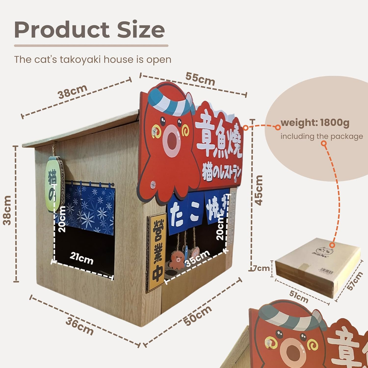 Cardboard Cat House with Scratcher, Catnip, Heated Cat Cave with Thermal Spa Design &ndash; Warm, Cozy & Secure Pet Bed for Cats and Kittens image number 4