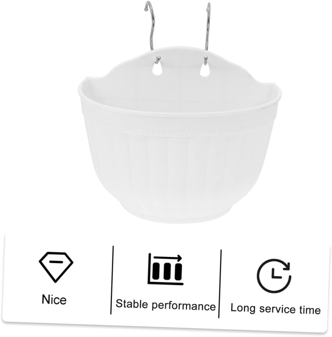 3Sets Wall Hanging Planters Outdoor Garden Pots Plastic Balcony Flower Pots Farmhouse Decor Easy to Use image number 6