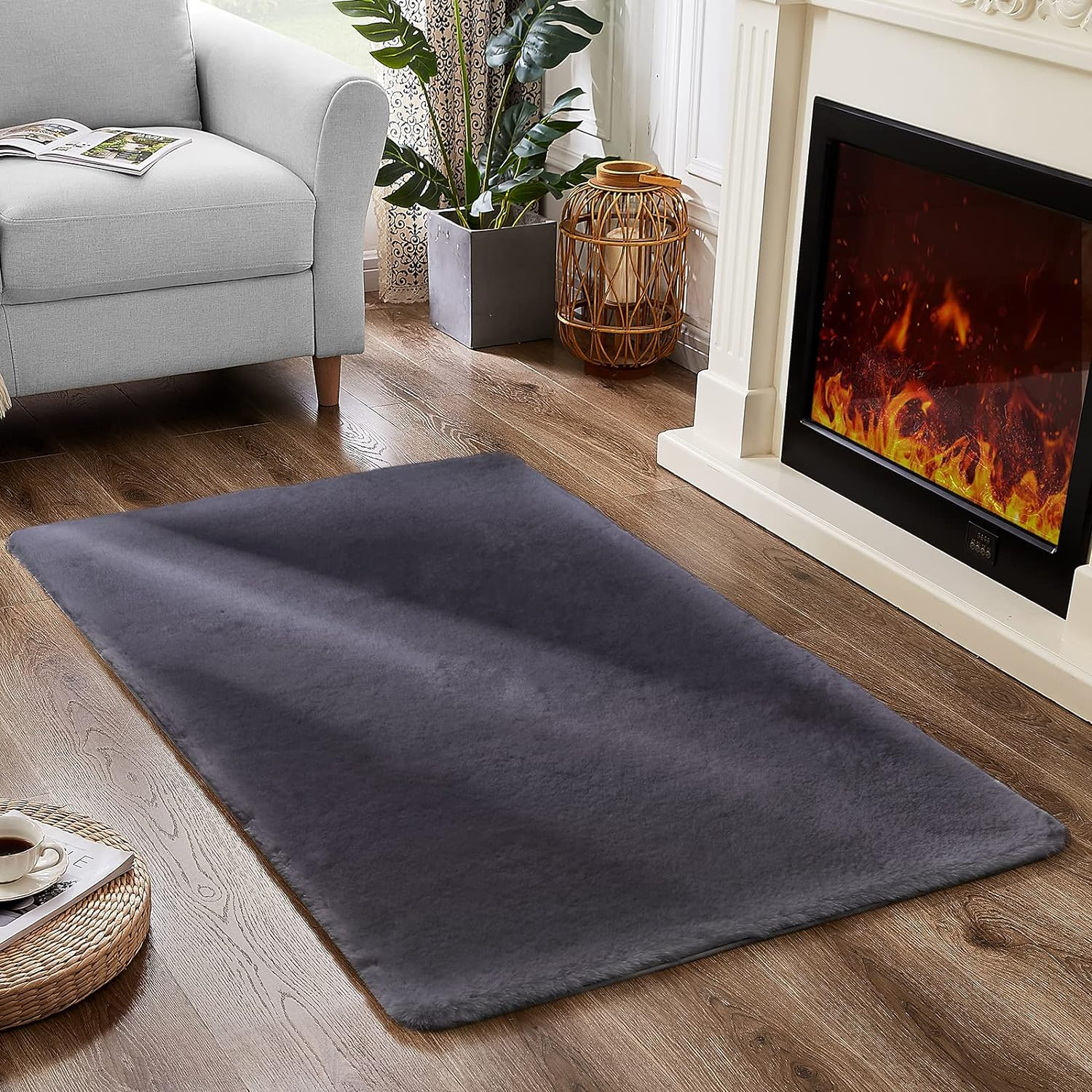 Ultra Soft Faux Sheepskin Fur Rug Fluffy Rug for Bedroom Fuzzy Carpet for Living Room Kid'S Room Nursery Decor, Grey 2 X 6 Feet, Ciicool&hellip;