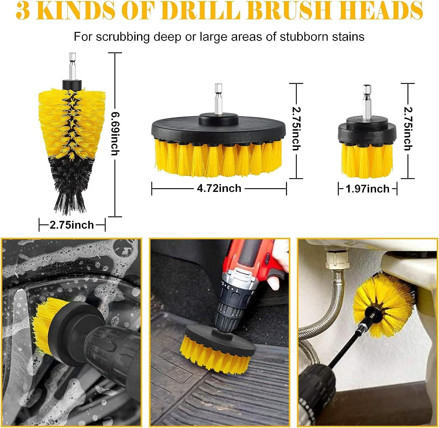 30 Pcs Car Cleaning Kit Interior Detailing Brush Kit, Car Detailing Drill Brush Set with Cleaning Gel, Microfiber Towels and Wax Sponge, for Car Interior Exterior Cleaning, Dashboard, Wheel image number 6