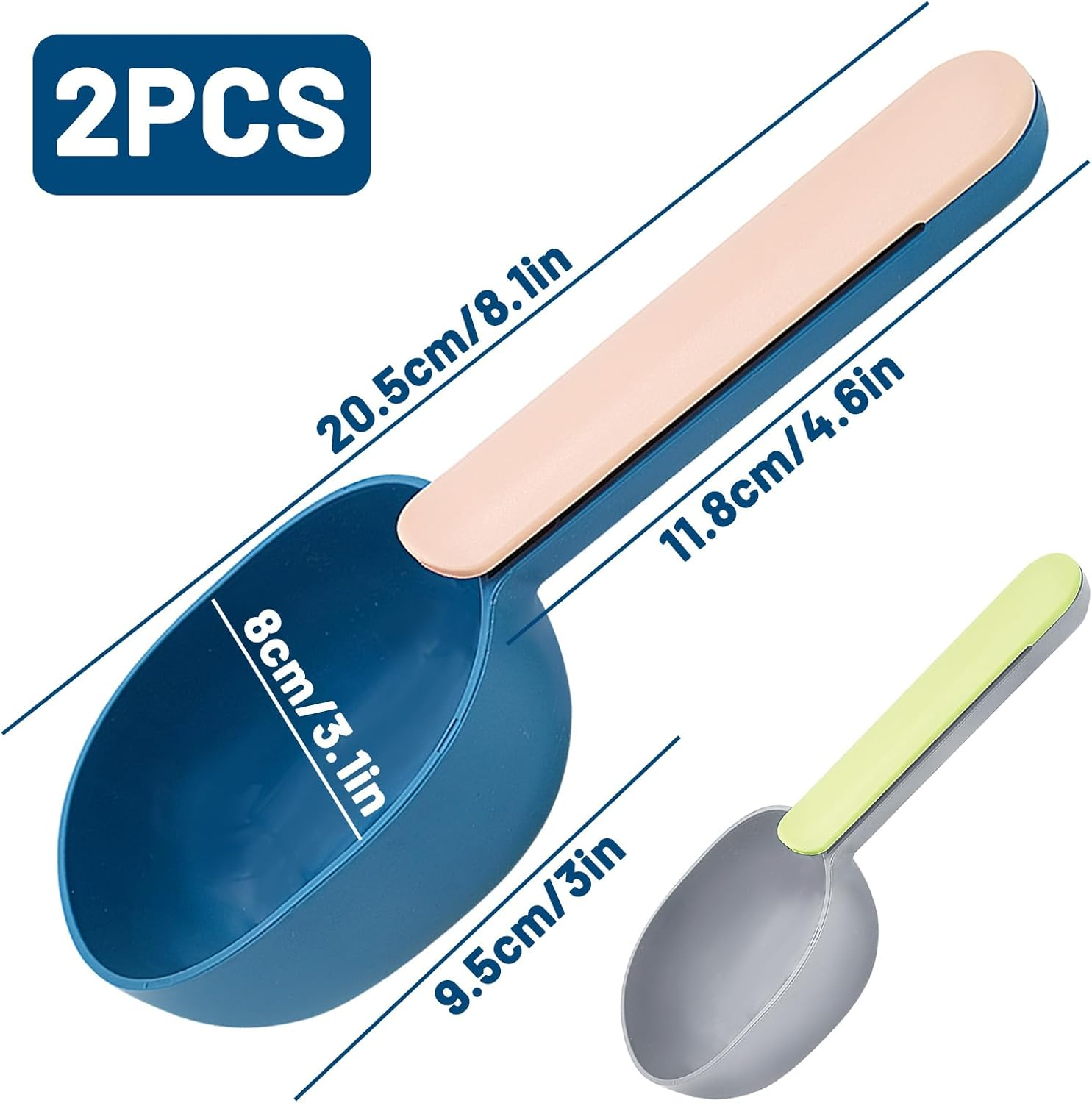 Cisolen Pack of 2 Scoop for Dog Food Pets Handle with Clip Food Scoop for Pets Food Spoon for Dogs Cats Pet Food Dog image number 2