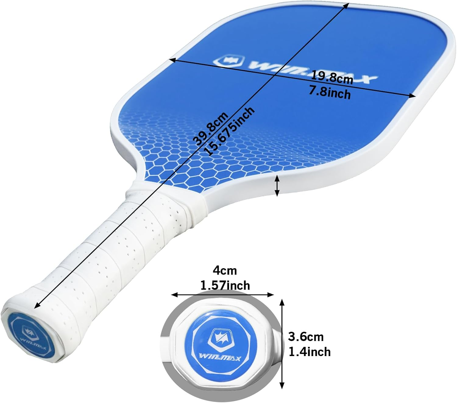 Pickleball Paddles, Fiberglass Surface Pickleball Set with Pickleball Rackets, Pickleball Paddles Set ​For Men Women, 4 Pickleballs and Carry Bag (Blue) image number 4