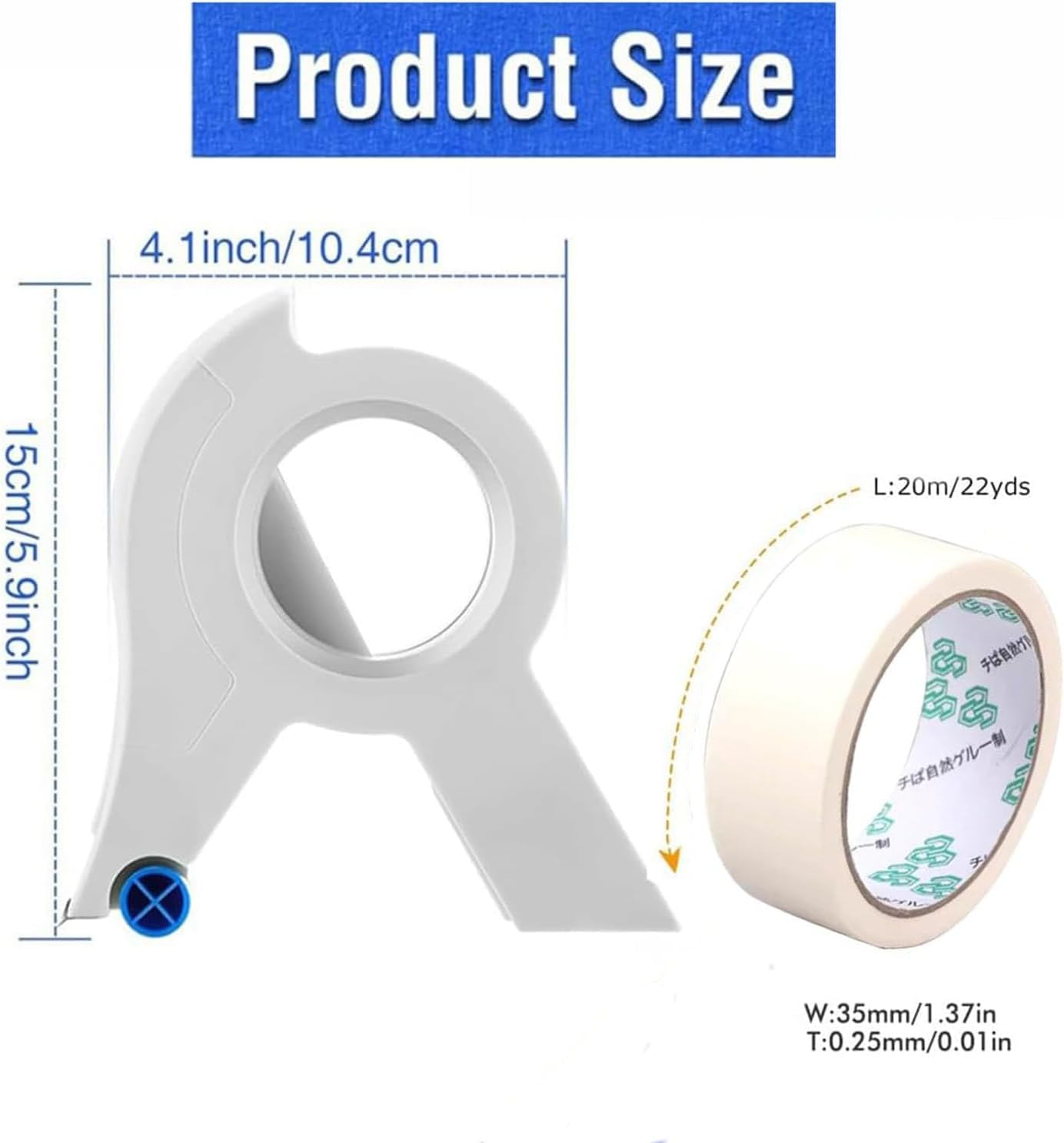 WADY Professional Masking Tape Dispenser & Applicator, Portable Painters Tape Cutter for Precise Painting, Multi-Purpose Masking Tool with Built-In Tape Holder image number 6