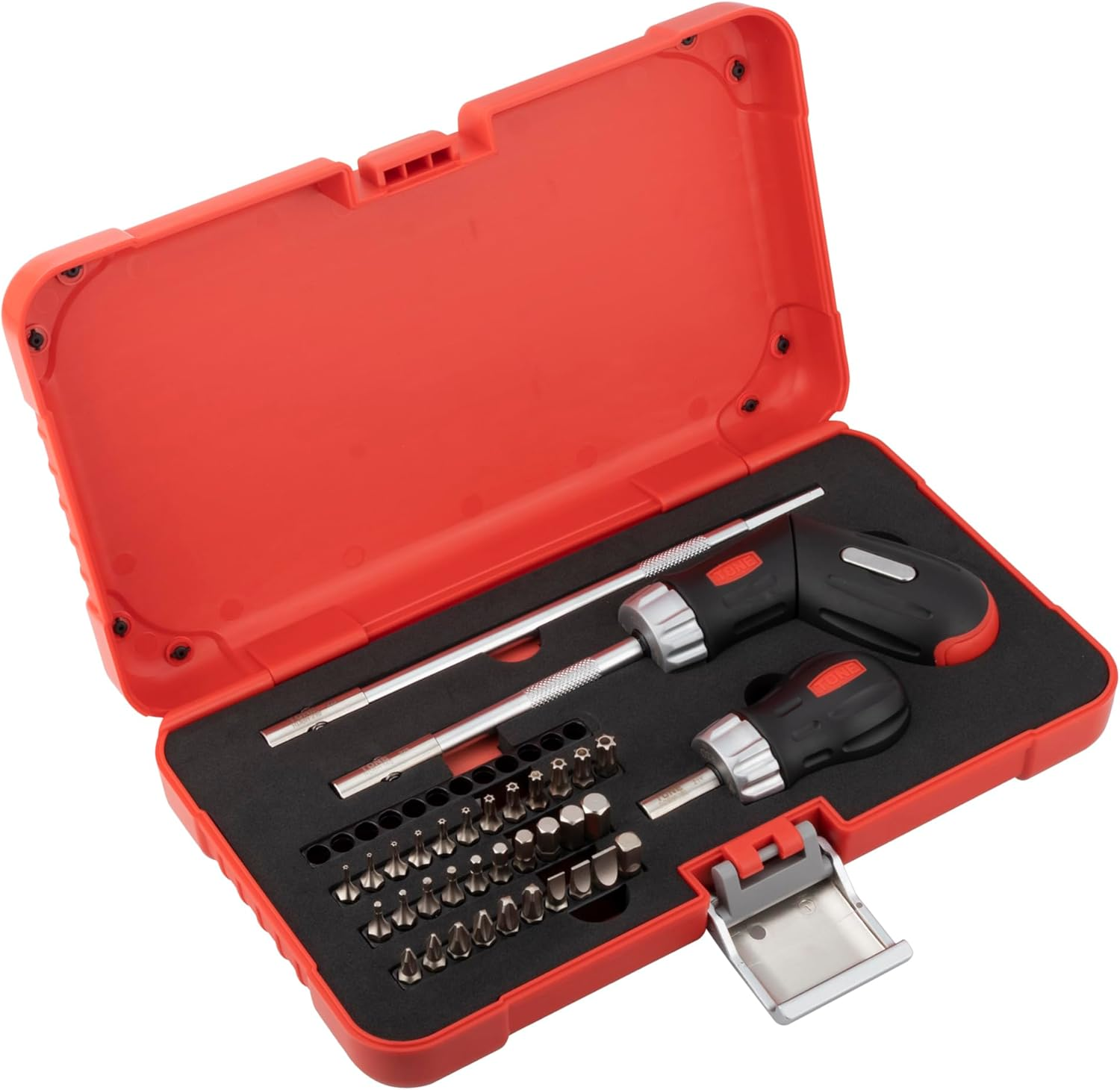 TONE Ratchet Driver Set RDS32 Bit Insertion & 1/4 Inch (6.35 Mm) Red Contents: 37 Pieces image number 4