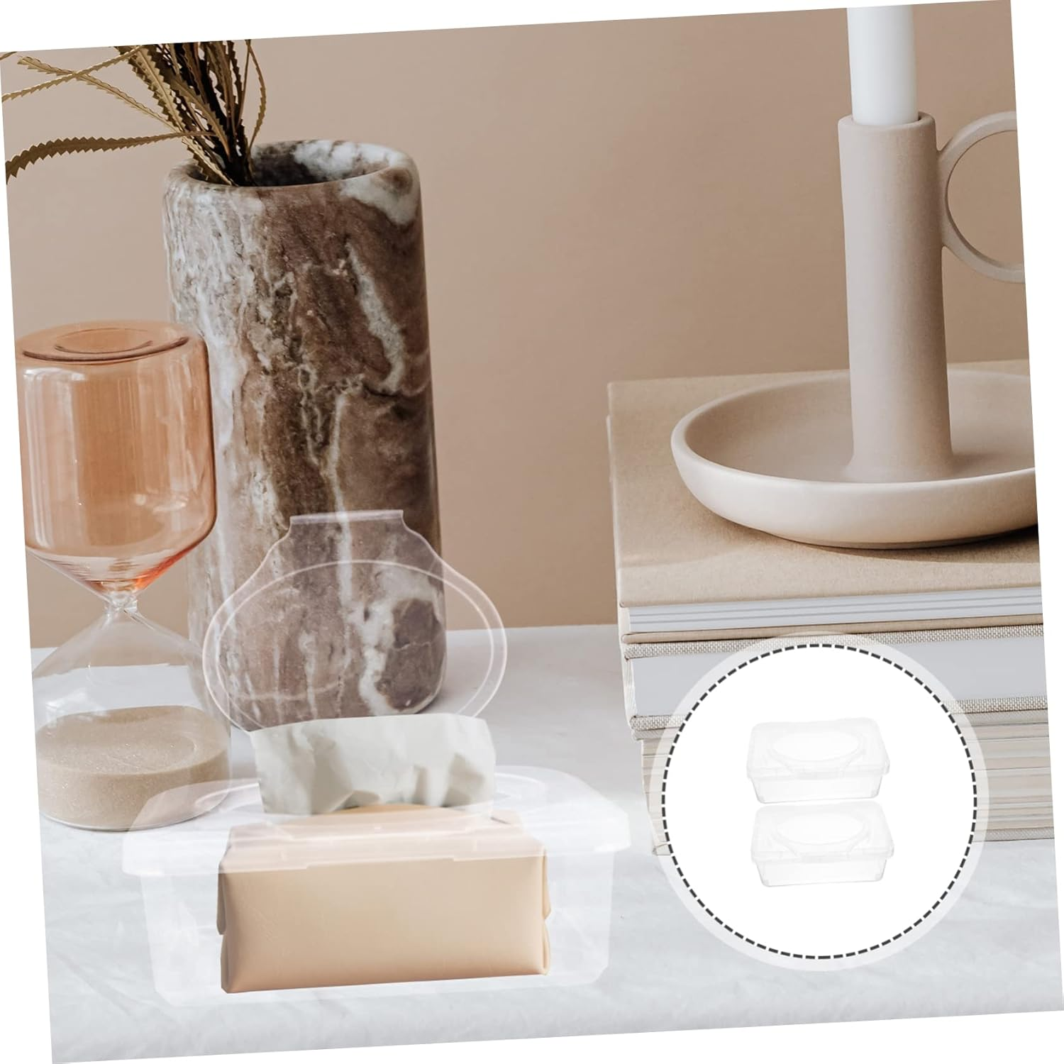 STOBAZA 2Pcs Cleansing Tissue Box Wipes Dispenser Portable Wipes Case for Travel Holder Cover image number 5