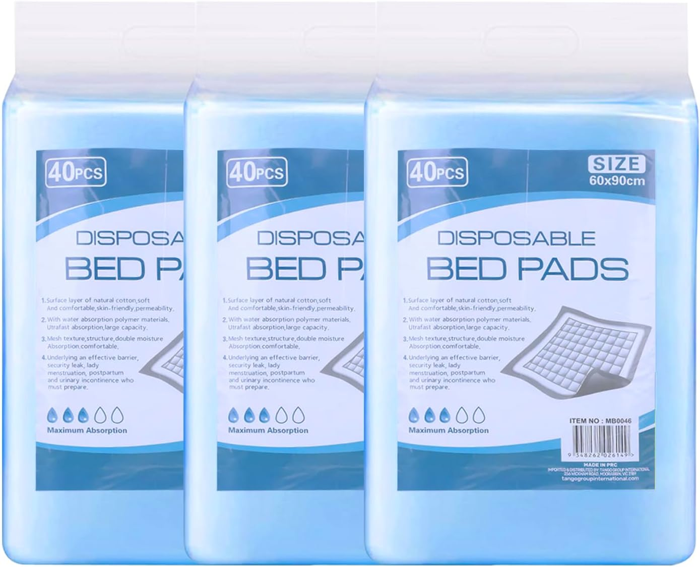 Felic 80-Count Disposable Bed Pads 90X60Cm, Baby Diaper Changing Pads Large, Economy Pads Adult Incontinence Bed Pee Underpads Absorbent Chucks for Adults,Kids,Elderly, Puppy Pee Pad (2Pack-80Pcs)