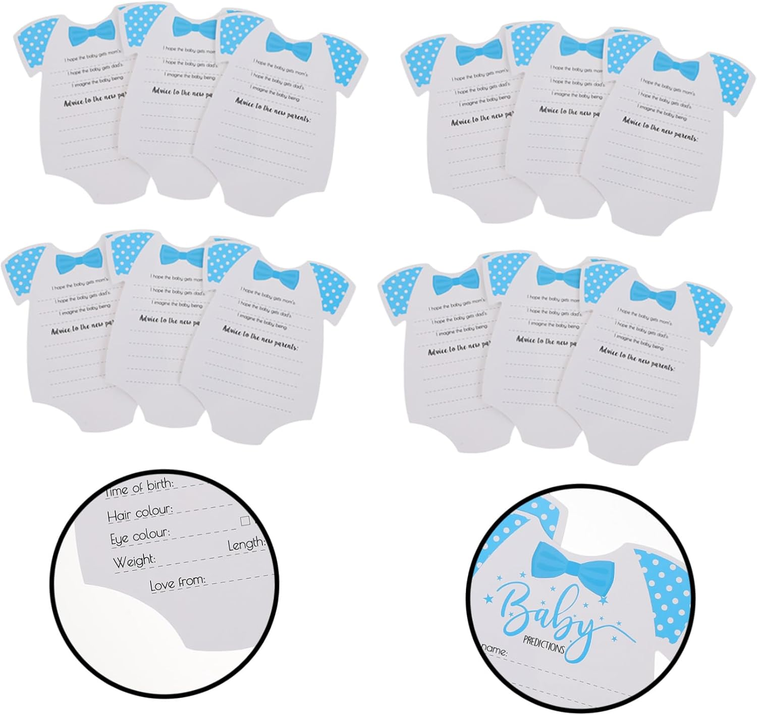 Gatuida 20Pcs Shower Prediction Advice Cards Newborn Photography Props Milestone Announcement Cards for Gender Neutral Party Decoration and Souvenir image number 6