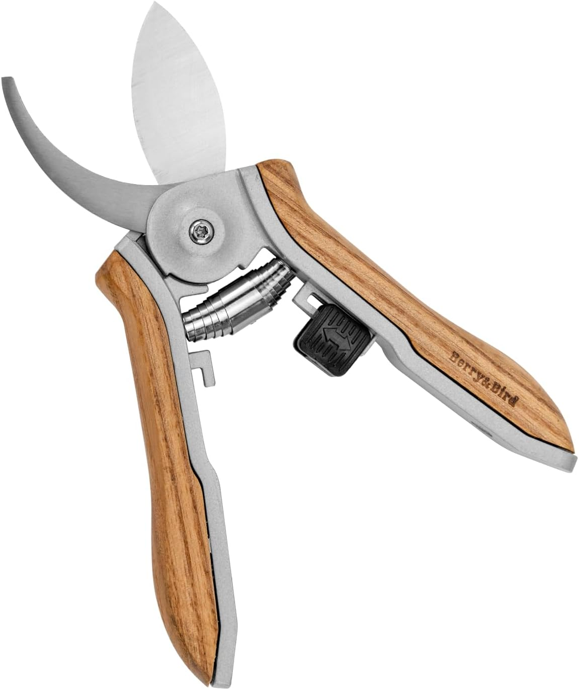 Berry&Bird Straight Pruning Shears with Stainless Steel Blades Garden Hand Pruner 8'' Scissors with Wooden Handle Clippers for Gardening Trimming Cutting Bonsai image number 3