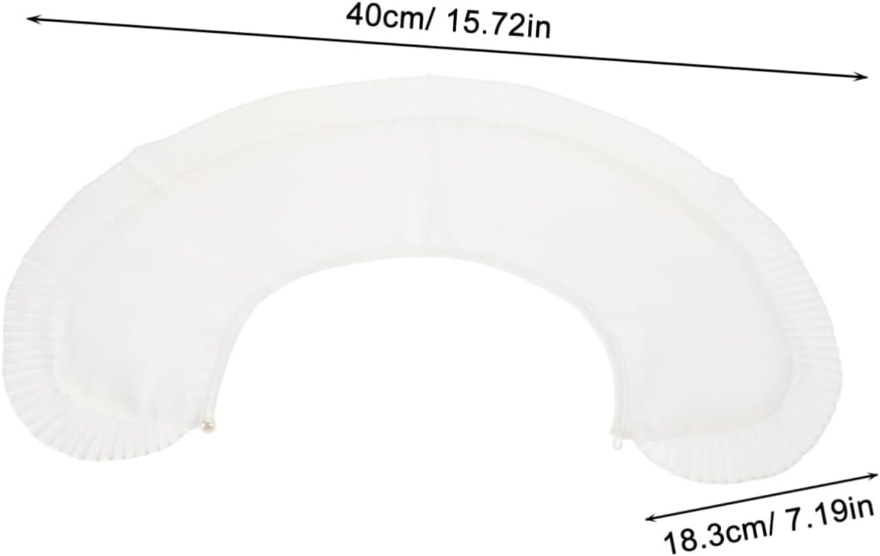 ANDRESLAD Shawl Fake Collar Polyester Removable Shirt Collar for Women Enhancing Look Occasions White image number 6