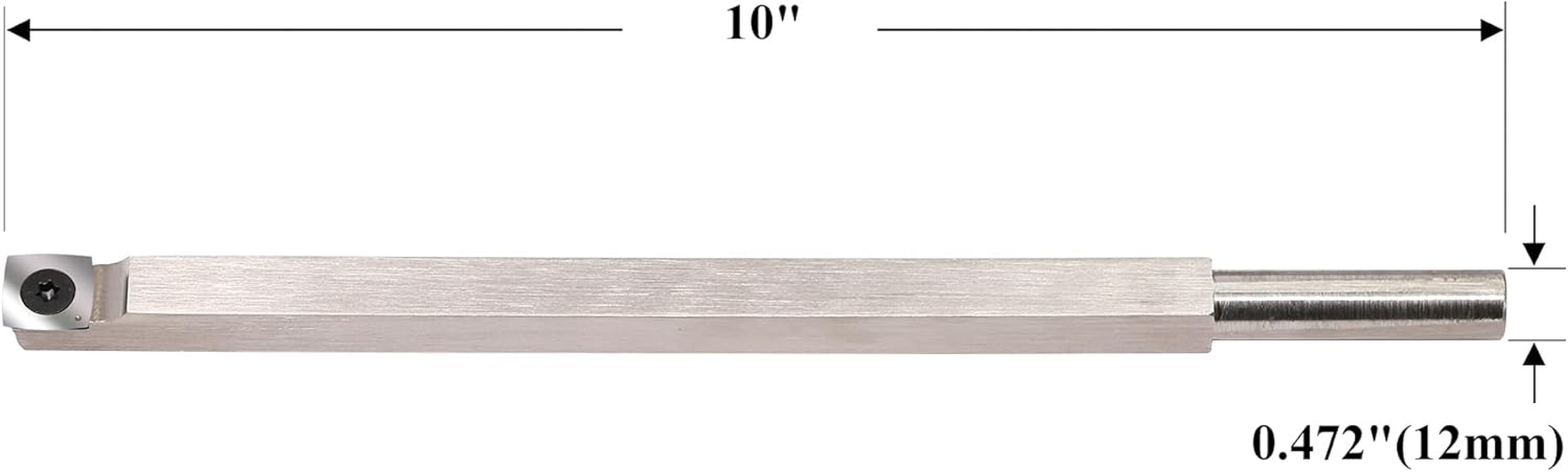 10 Inches Wood Turning Tools Carbide Tipped Lathe Chisel Rougher Tool Bar with 15Mm Square Radius Carbide Insert for Wood Hobbyist or DIY or Carpenter,Handle Not Include image number 5