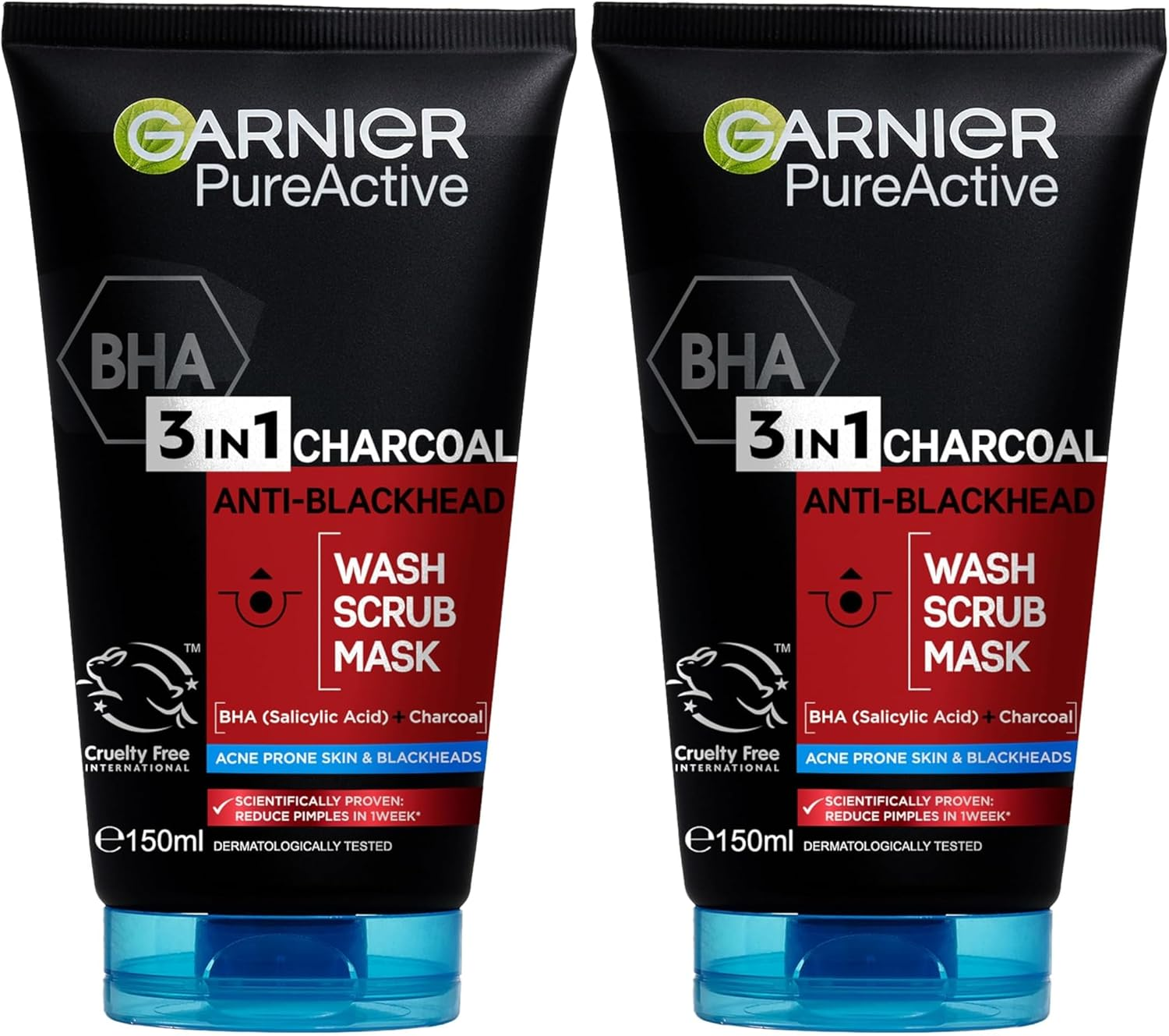 Garnier Pure Active Intensive Charcoal 3-In-1 Wash 150Ml image number 1