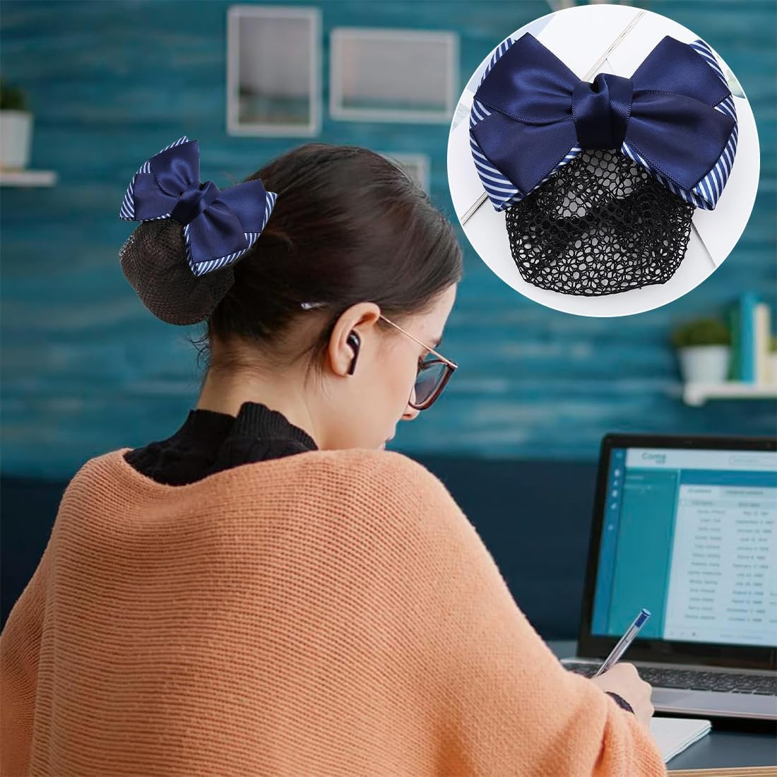 BDEPSTR Pack of 2 Net for Hair, Hair Nets Hairstyles, Hair Net, Hair Net, Hair Nets, Bun Net, Ballet Bun Net, Crystal Hair Net, Ballet Hair Net, Bun Ballet Girls, Bun Glitter, Bun Nets A image number 5