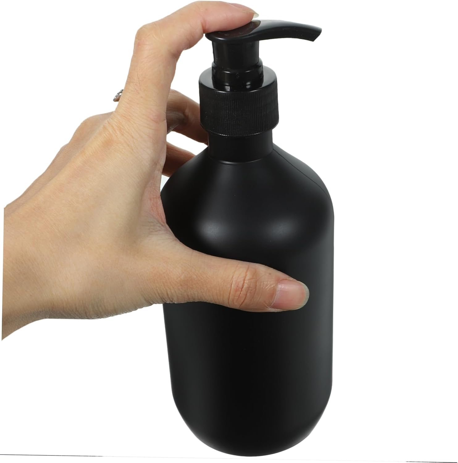 IWOWHERO 500Ml Black Matte Shampoo and Shower Gel Pump Bottles 2Pcs Refillable Plastic Dispenser for Travel and Home Use image number 2