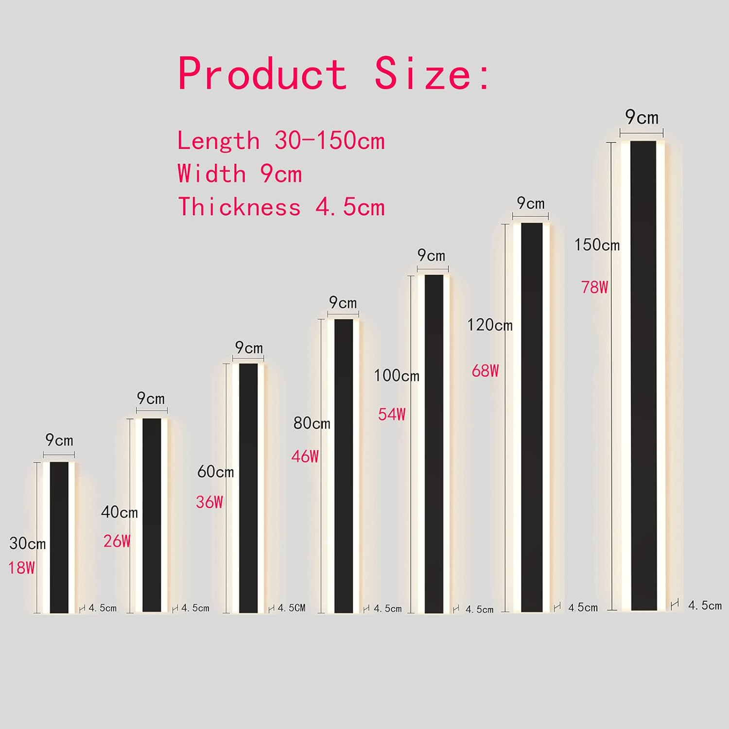 LED Outdoor Garden Wall Light Lamp Dimmable with Remote Control Wall Sconce Black outside Indoor Long Strips Lights IP65 Waterproof Exterior Bar Wall Lamp Fixture for Patio Hallway Garage (150Cm 78W) - 150Cm 78W image number 2