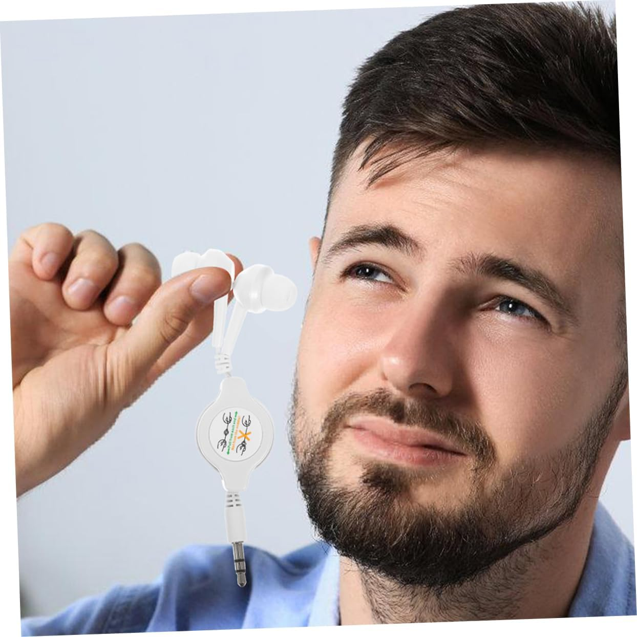 HONMEET 2Pcs Retractable Earphones In-Ear Earbuds with Noise-Canceling Technology Adjustable Length Wired Headphones for Travel and Daily Use White image number 5