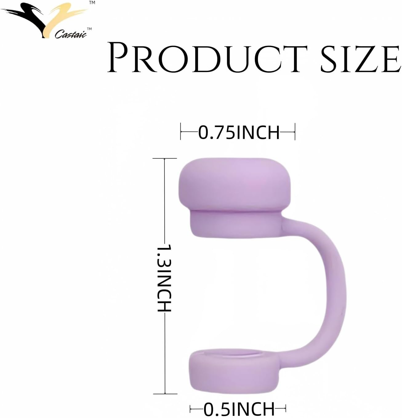 Castaic 4 Pcs Straw Covers 0.9Cm Diameter Straw Cover Caps Dust-Proof and Leak-Proof (4 Straw Covers)