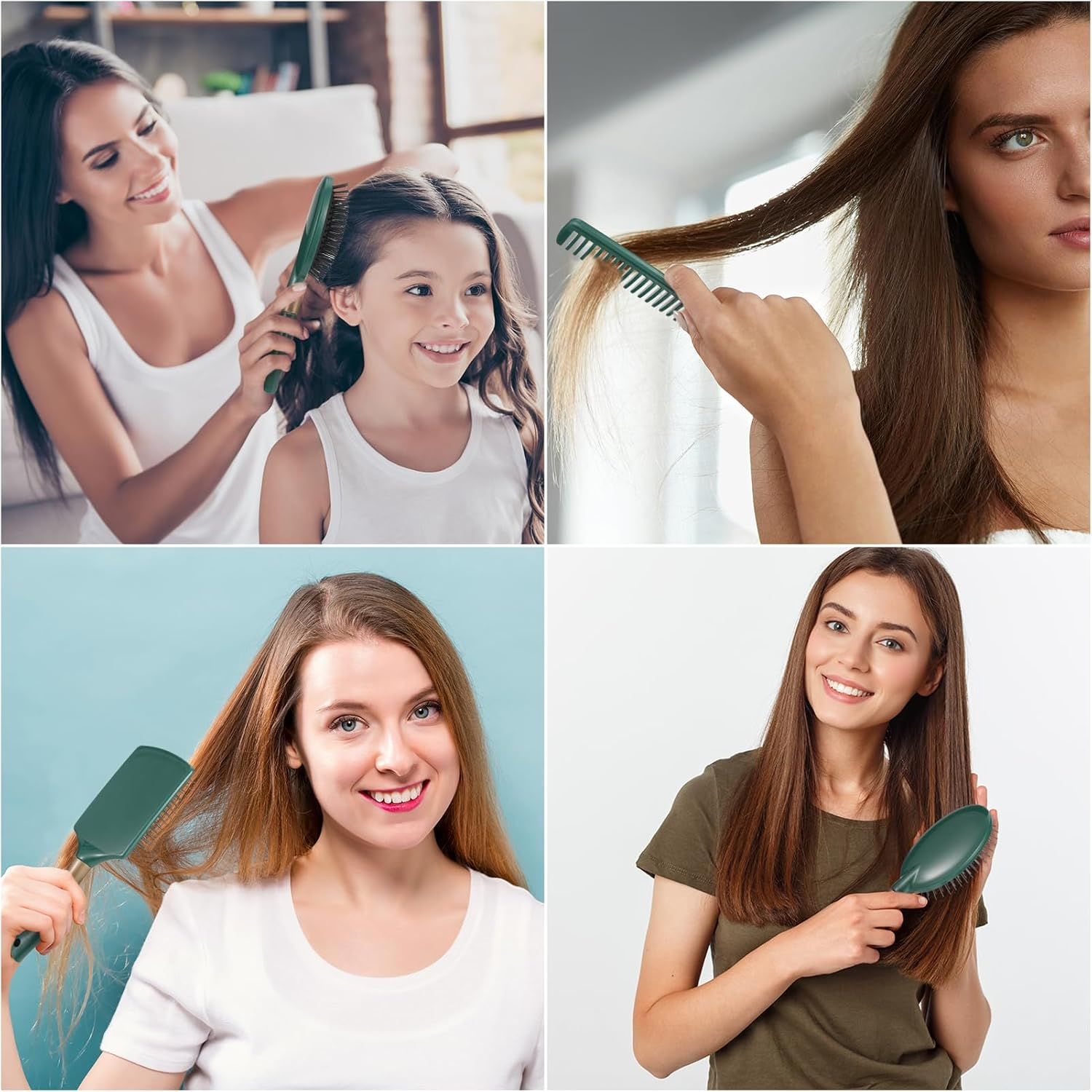 Heyu-Lotus 5 Packs Hair Brush Set, Paddle Brush Women Detangle Hair Brush, Wet Hair Brush Detangling Paddle Brush Anti-Static Curly Hair Brush Detangling Hair Brush Set for Home Salon Supplies image number 5