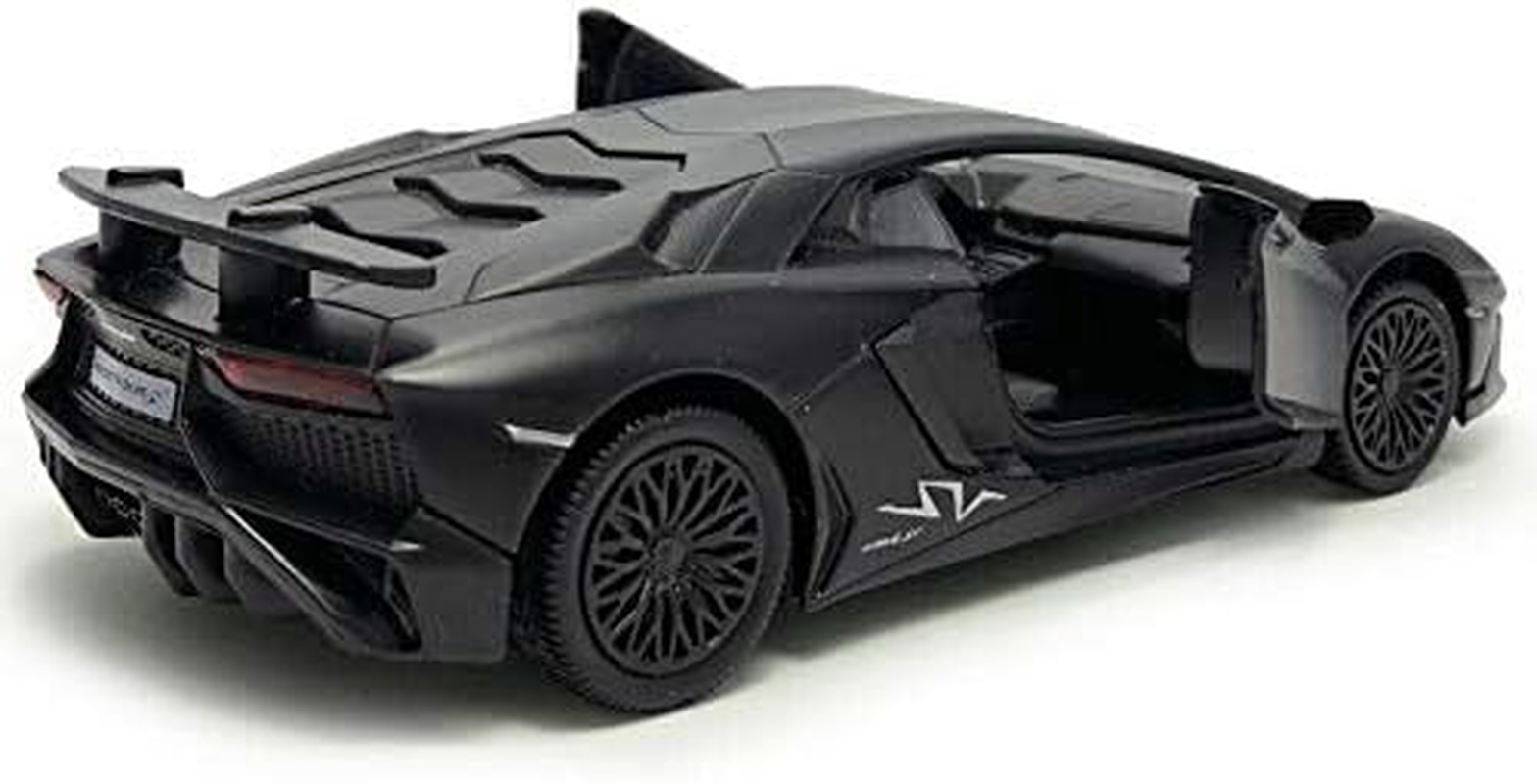 Lamborghini Matt Black Aventador LP 700-4 1:38 5" Pull Back Diecast Car image number 1