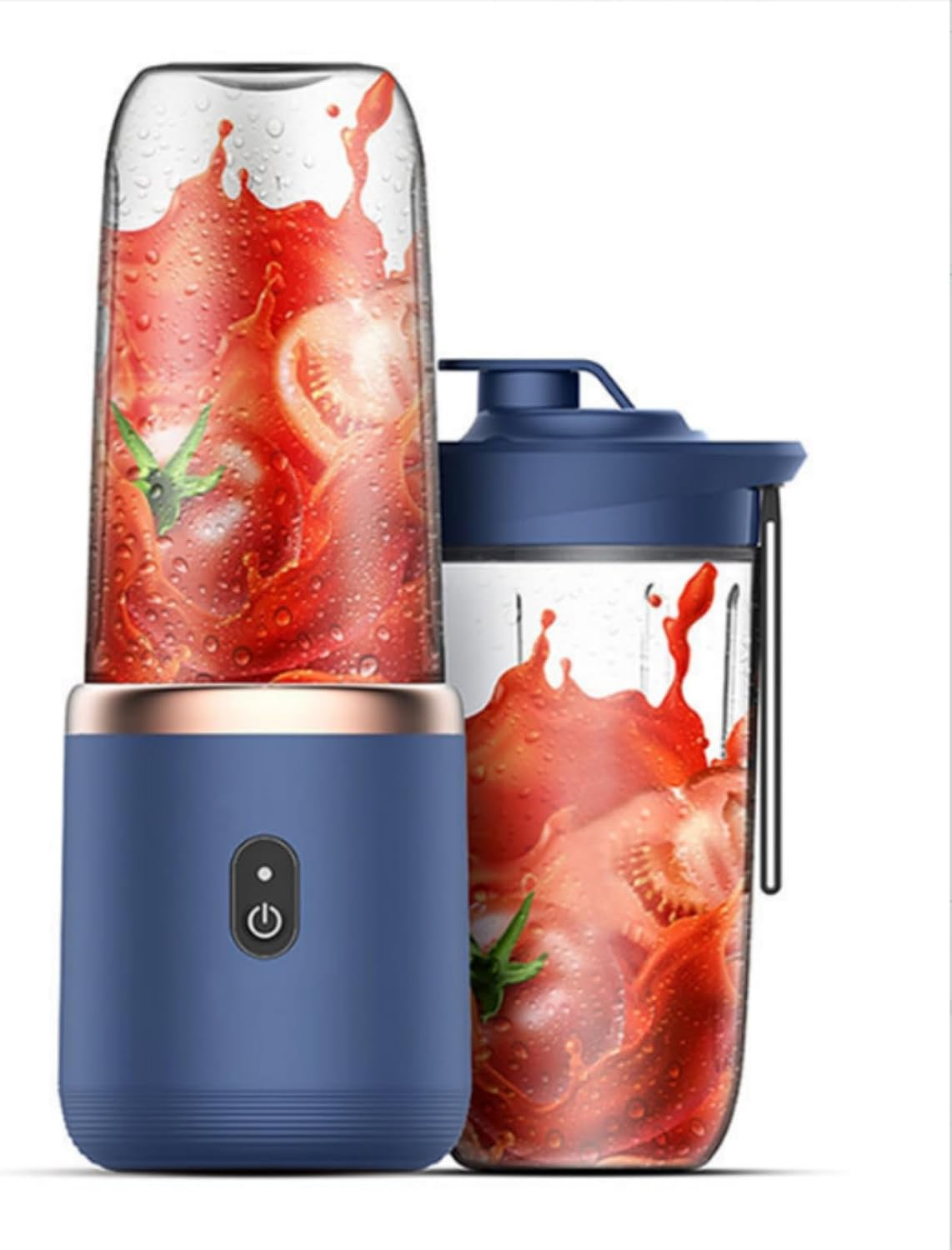 Portable Blender, Wireless Juicer, USB Rechargeable Smoothie Blend with 6 Sharp Blades and Double Cup, Travel Lid, Waterproof Blender for Kitchen with Seal Cover, for Outdoor Office Travel image number 4