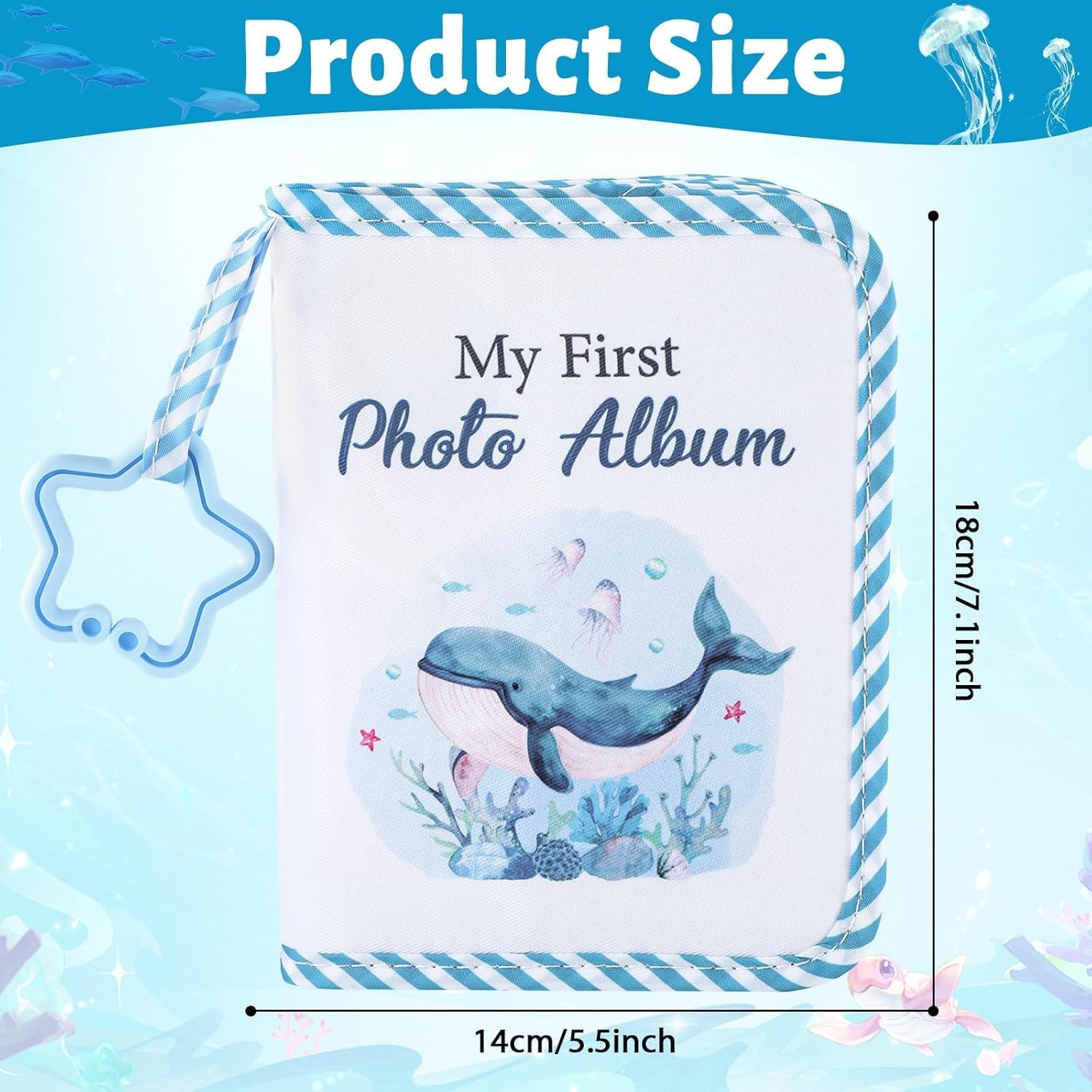 Baby'S My First Family Album Soft Photo Cloth Book Sea World My First Book of Photos Baby Memory Album Gift Holds 4X6 Pictures for Babies Newborn Toddler & Kids Girls Baby Shower image number 6