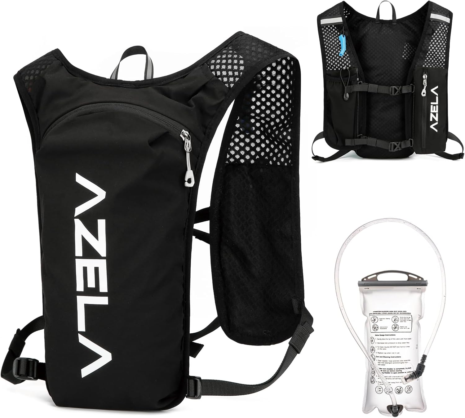 AQIIGOSE Running Hydration Vest, Lightweight Hydration Backpack for Women Men Jogging Trail Race Marathon Cycling Hiking Climbing Camping