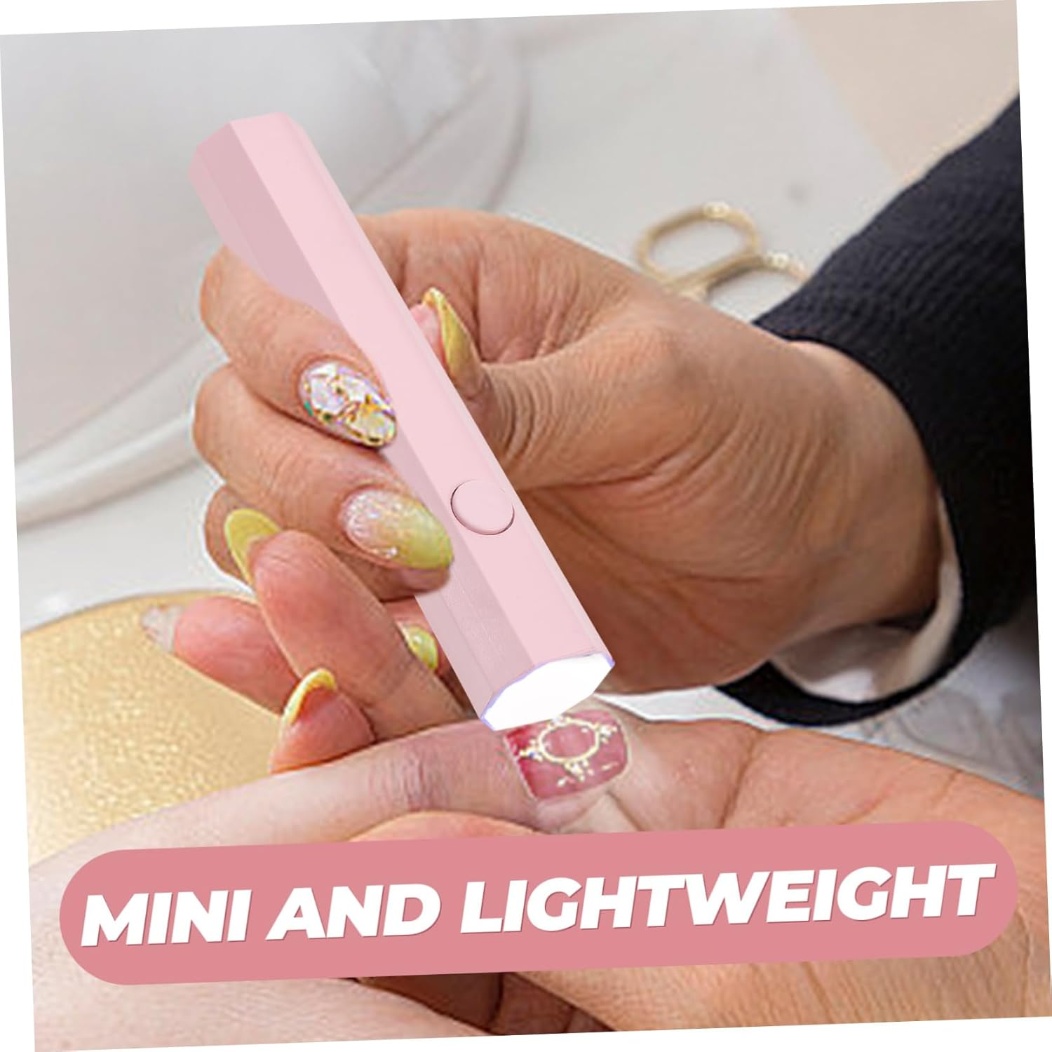 MUCKLILY Portable Mini Nail Dryer UV Lamp Compact Lightweight Nail Polish Lamp with Fast Drying for Manicure Salon and Personal Use Abs Material USB Rechargeable Pink image number 1