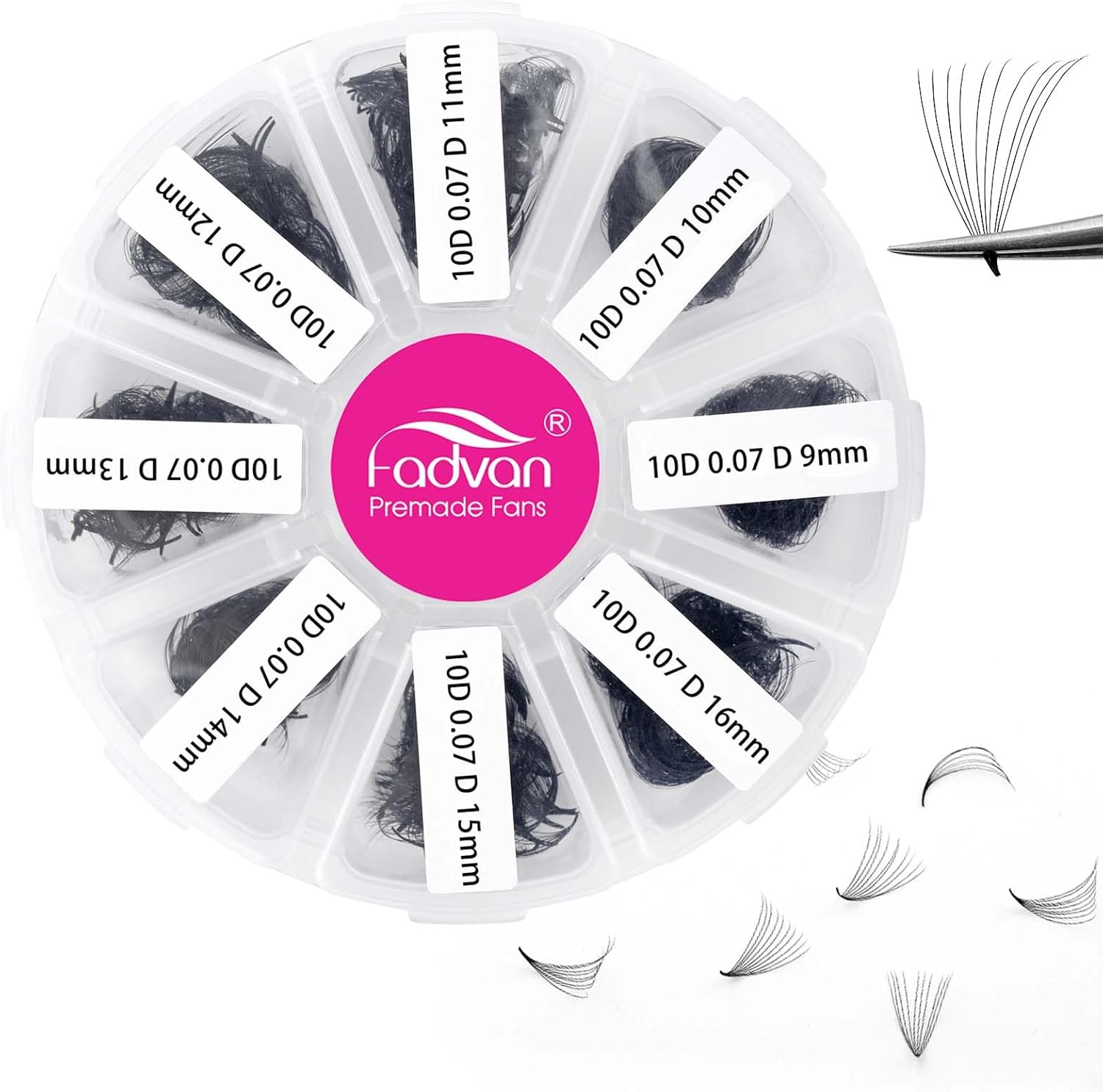 FADVAN Eyelashes Extension Volume Eyelashes Bunch 10D 0.07C Curl 8-15Mm Mixed 500PCS Fan Eyelashes Extension Professional Eyelashes Premade Fans Lashes image number 3