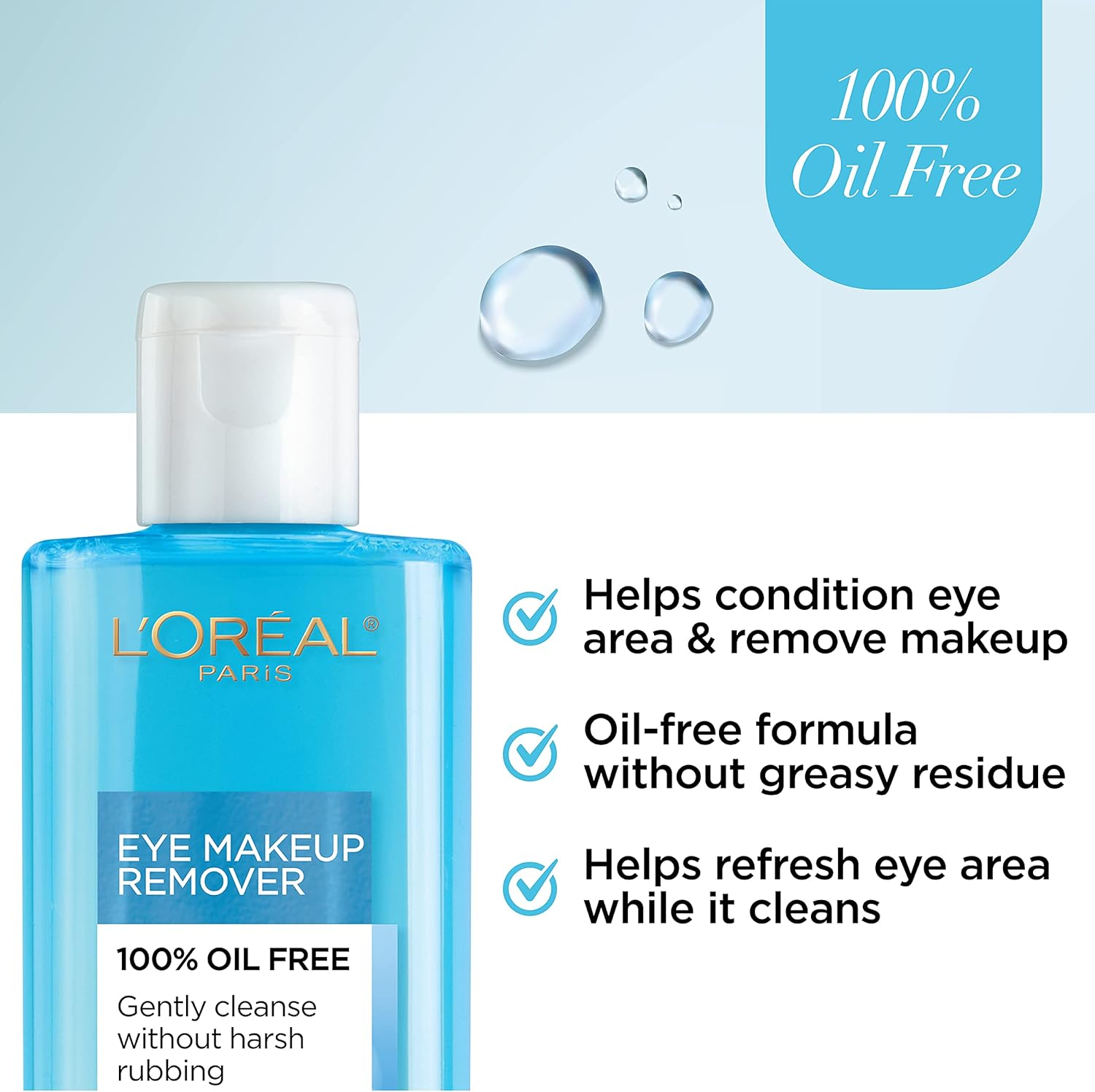 L'Oreal Paris Clean Artiste Oil Free Eye Makeup Remover, 2 Count