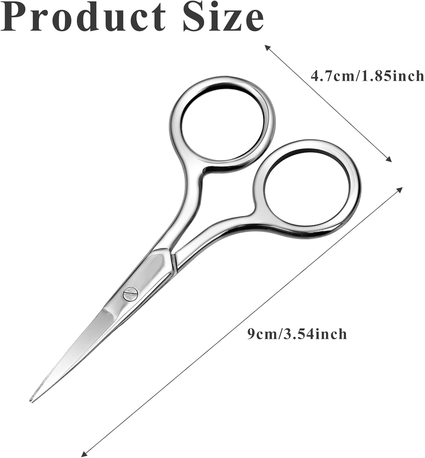Multi-Purpose Eyebrow Scissors - Stainless Steel Mini Scissors for Hair, Eyelashes, Nose Hair, Lace Wig - Small Straight Tip Snips for Facial Trimming, Makeup & Beauty image number 5