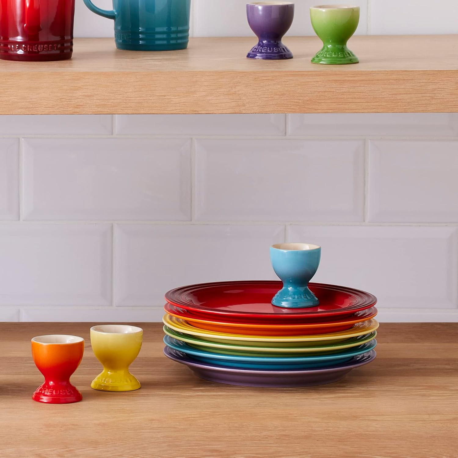 Le Creuset Stoneware Set of 6 Side Plates, 22 Cm, Rainbow, 79285228359006 image number 4