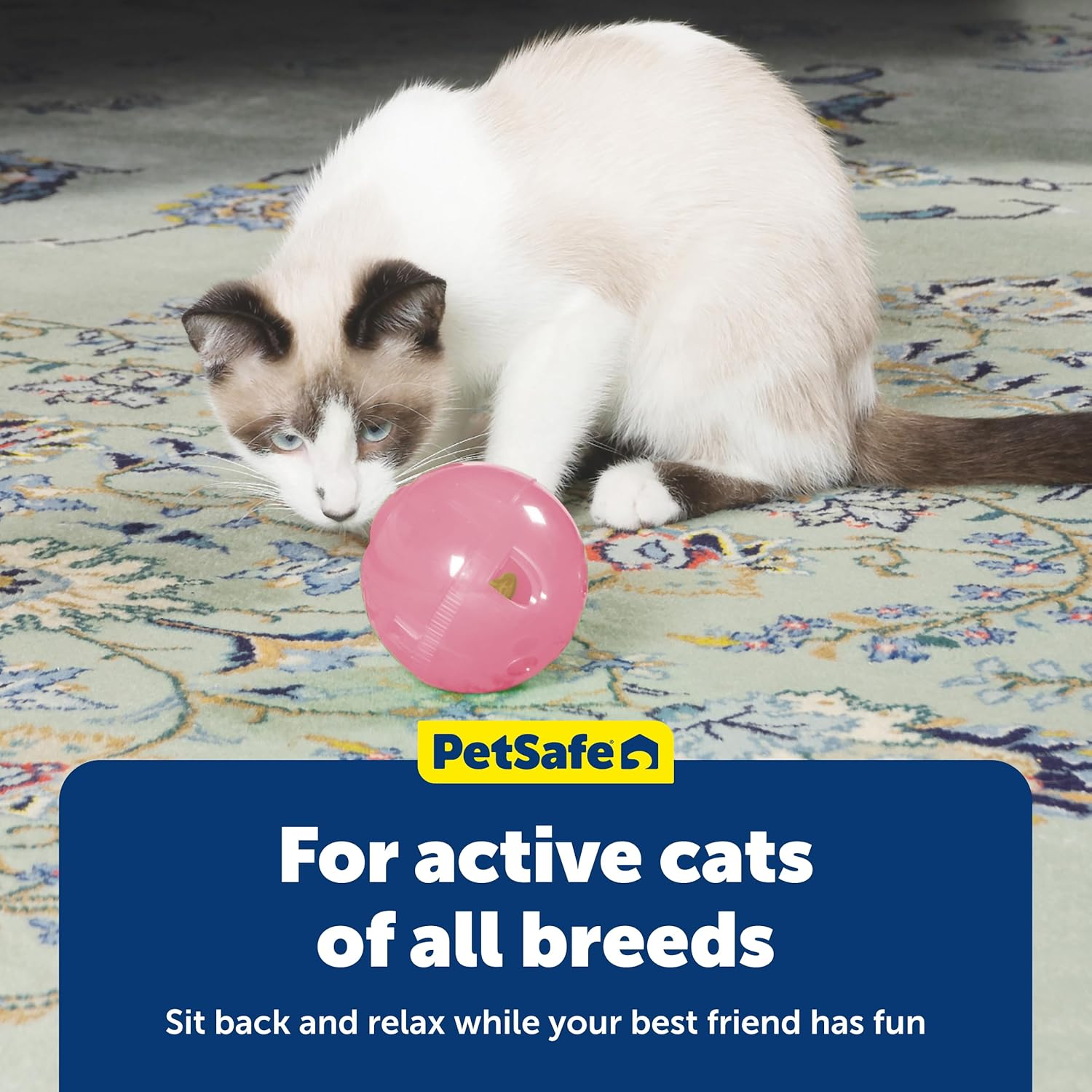 Petsafe Slimcat Meal-Dispensing Cat Toy, Great for Food or Treats, All Breed Sizes Pink - Green image number 4