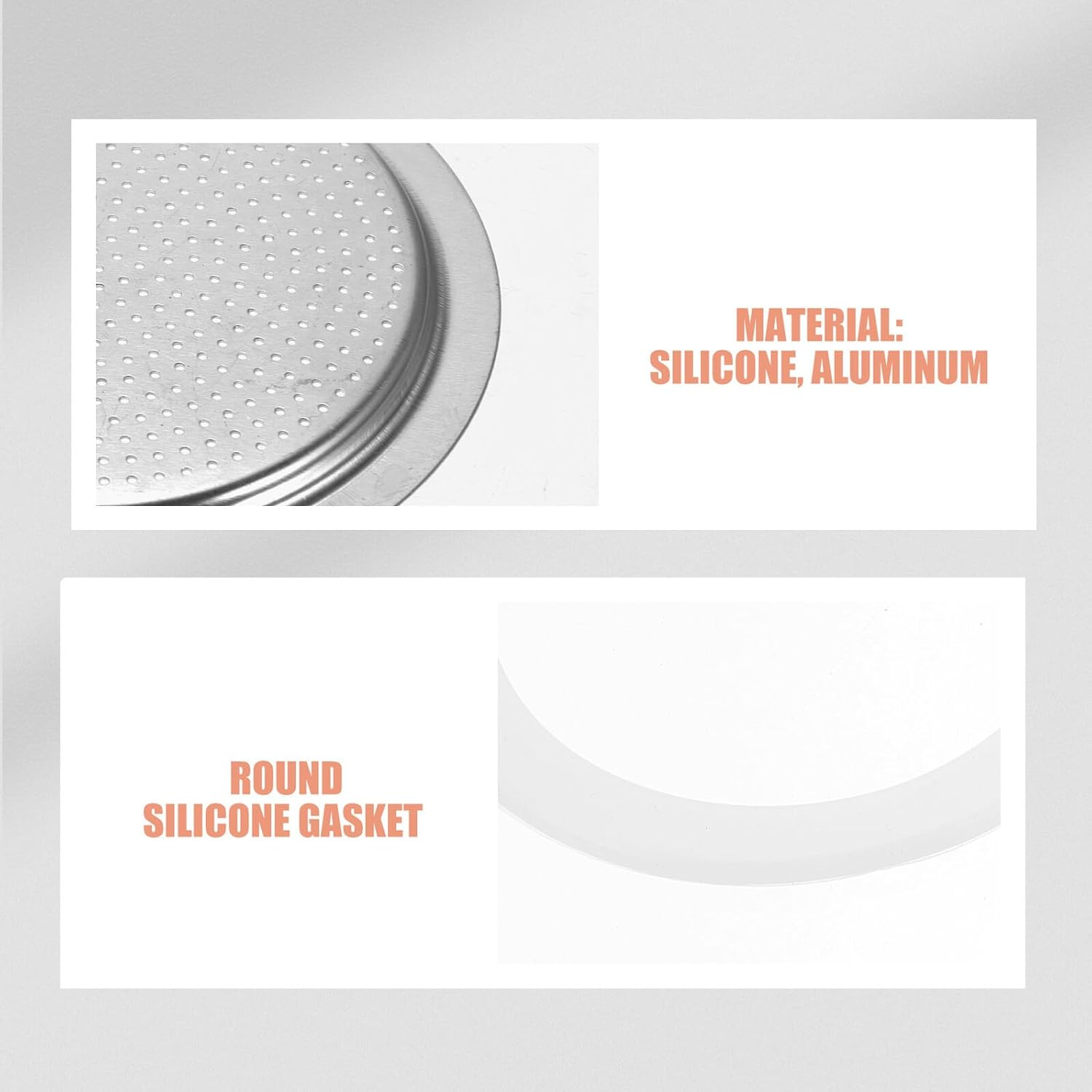 KICHOUSE 10Pcs Silicone Gasket and Filter Set for 9-Cup 450Ml Espresso Coffee Maker, round Leak-Proof Silicone Seals Replacement for Stove Top and Household Coffee Machines image number 6