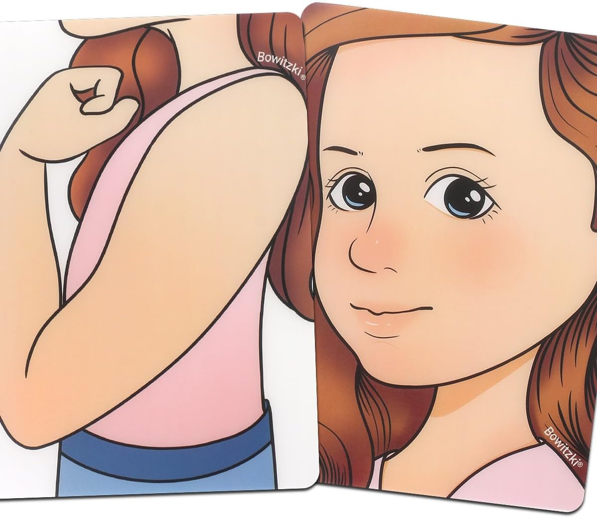 Bowitzki Face Painting Practice Board,2 Pieces Reusable Colorful Face Paint Practice Board,Painting Makeup Exercise Template A4 Size (Woman) image number 3