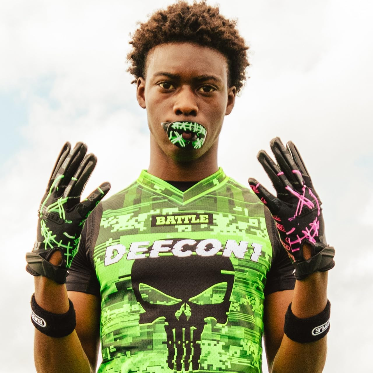 Battle Sports Nightmare 2.0 Wide Receiver Football Gloves - Adult and Youth Football Gloves - Ultra Grip Gloves - image number 3