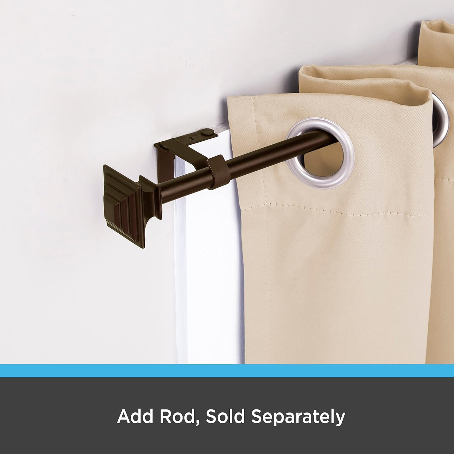 Kenney Fast Fit 5/8" No Measure Curtain Rod Brackets, Oil Rubbed Bronze - Brushed Nickel image number 5