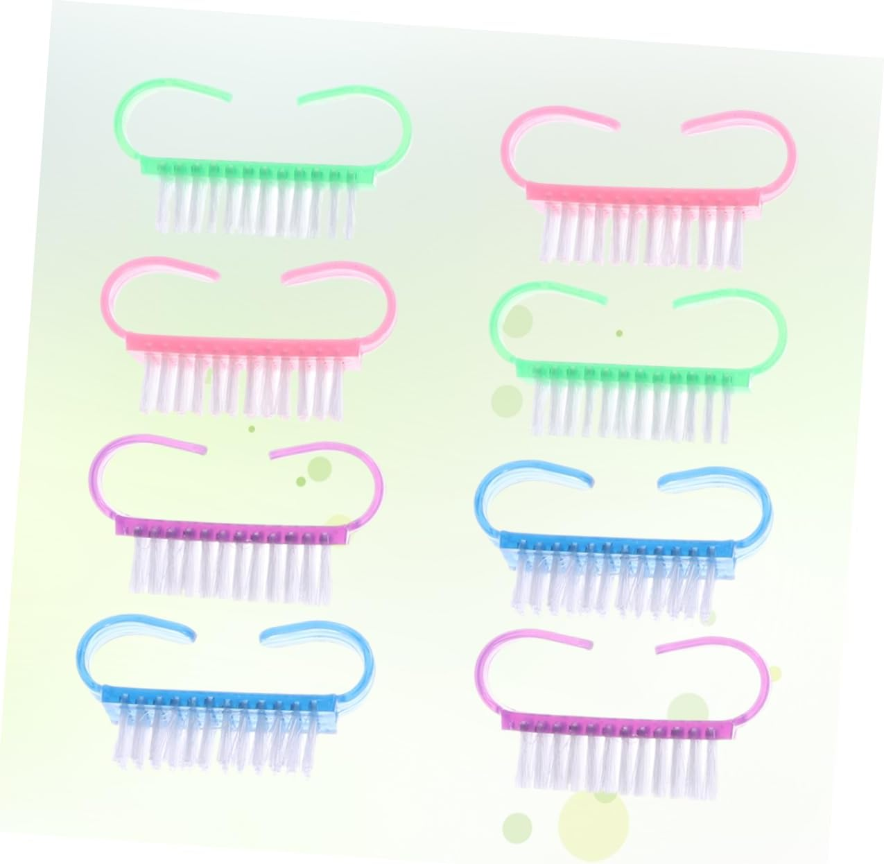 HAPINARY 8Pcs Nail Tool Plastic Handle Dust Cleaning Brushes Cleat Shape Manicure Tools for Women image number 3