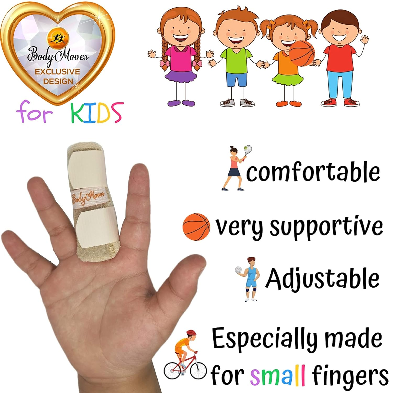Bodymoves Finger Splints for Teens and Little Pinky Mallet Broken Trigger Finger Post Operative Care (Sunny Yellow) image number 2