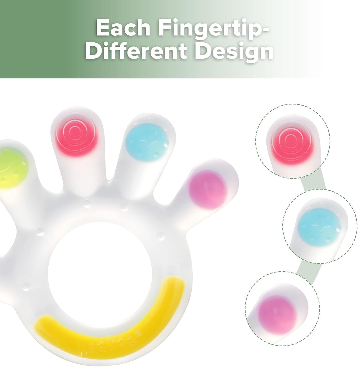 Haakaa Palm Teether - Super Soft Silicone Baby Soothing Teether Pacifier, Teething Toys for 3M+ Babies, 0-6, 6-12 Months, BPA Free (1 Pack) image number 5