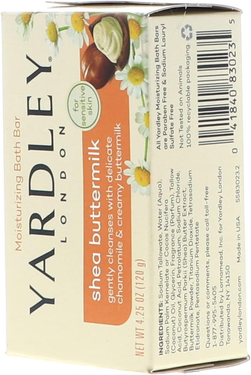 Yardley London Sensitive Skin Shea Buttermilk Bar Soap, 4.25 Oz (Pack of 12) image number 3