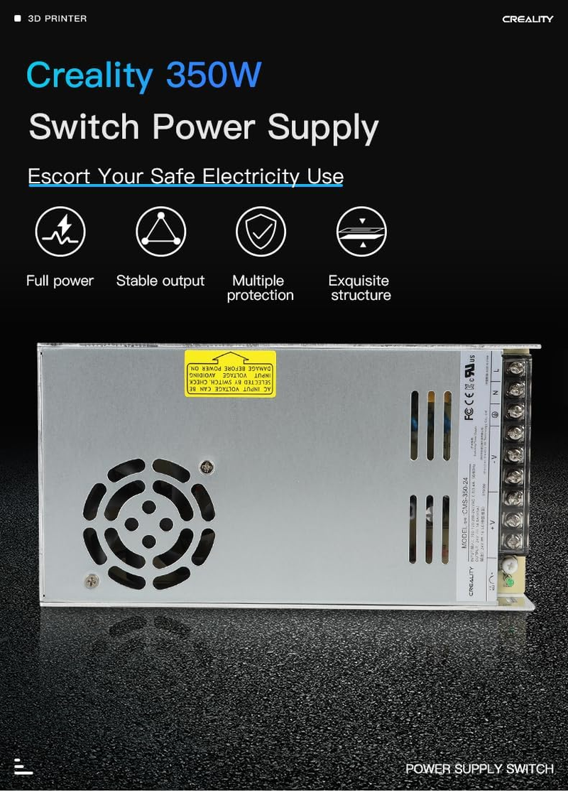 Creality Ender-3 V3 SE/KE 350W Power Supply, Safe and Reliable, 3D Printer Accessories for Ender-3 V2/3 Max Neo/3 Neo/3 S1/3 S1 Pro/Ender-3 S1 PLUS/K1/K1 SE/CR-10 SE image number 1