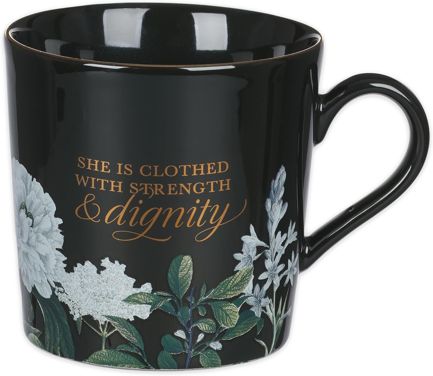 Christian Art Gifts Ceramic Scripture Coffee & Tea Mug 14 Oz Novelty Inspirational Bible Verse Mug for Women: More Precious than Rubies - Proverbs 31:10 Lead-Free Pink Floral W/Golden Accents