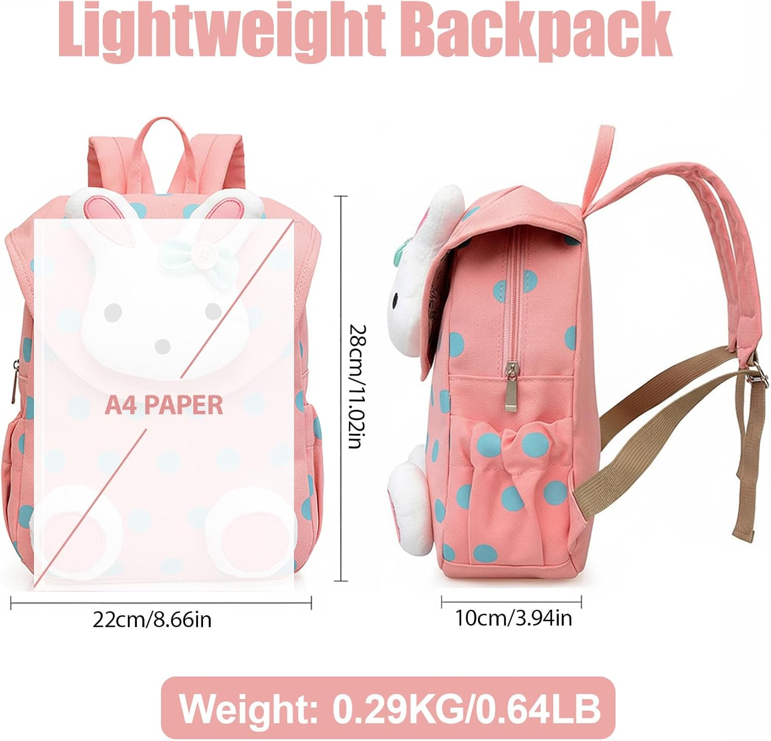 Xinyanmy S&uuml;&szlig;e Kaninchen Babyrucksack Kinderrucksack F&uuml;r Baby M&auml;dchen Kleinkinder 1-3 Jahre Im Kindergarten image number 1