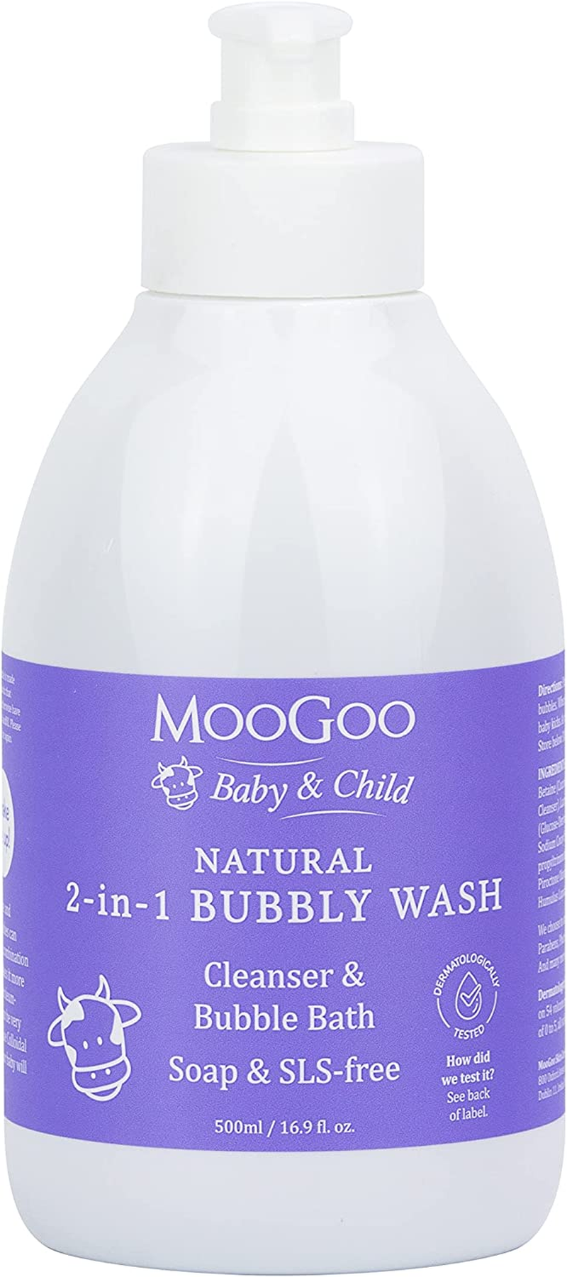 Moogoo Natural Mini Moo Bubbly Wash for Children and Babies with Sensitive Skin Sls-Free 500Ml/16.9 Fl. Oz. image number 3