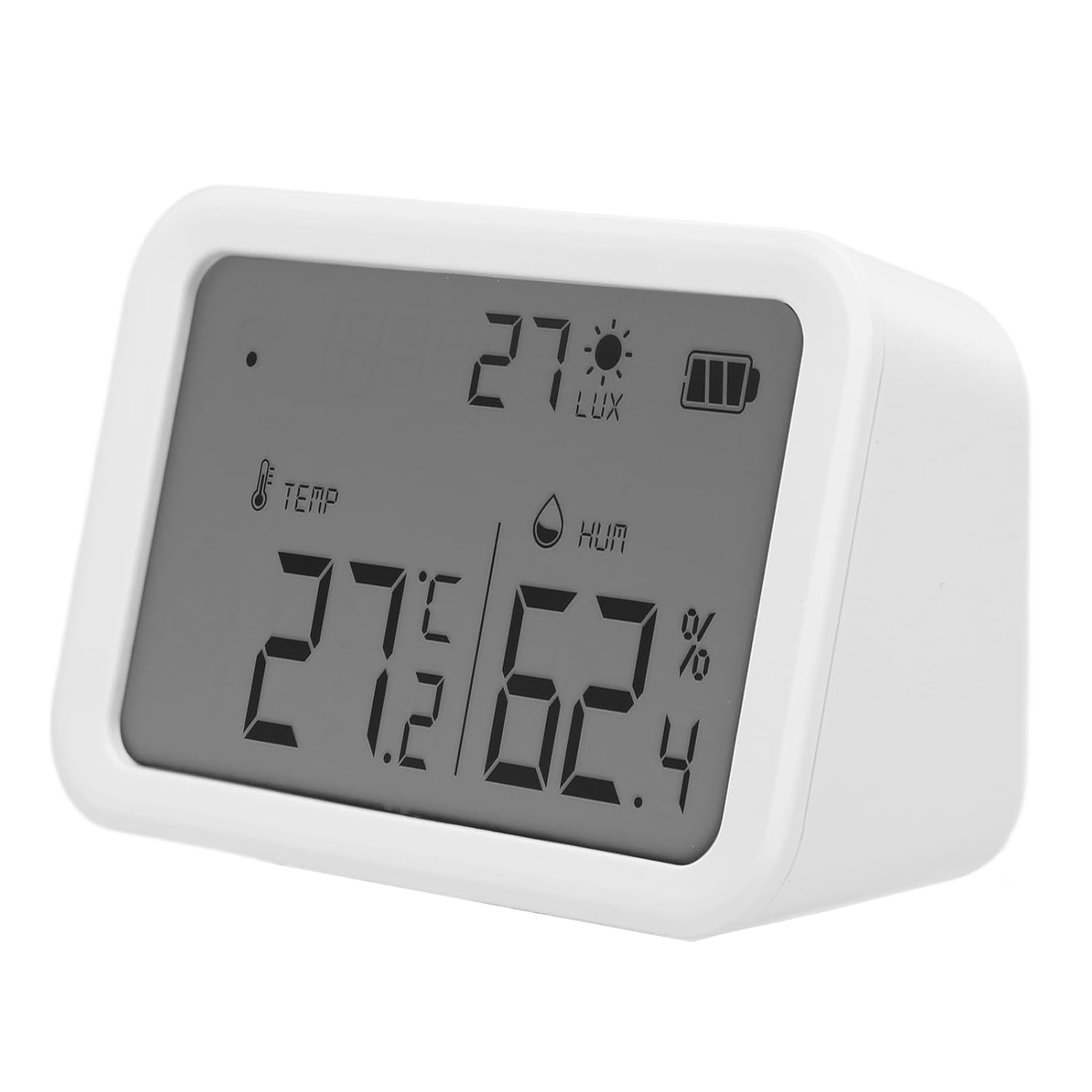 Indoor Temperature Humidity Sensor, Temperature Humidity Light 3 in 1 Recording Device with LCD Screen for Remote Monitoring image number 4