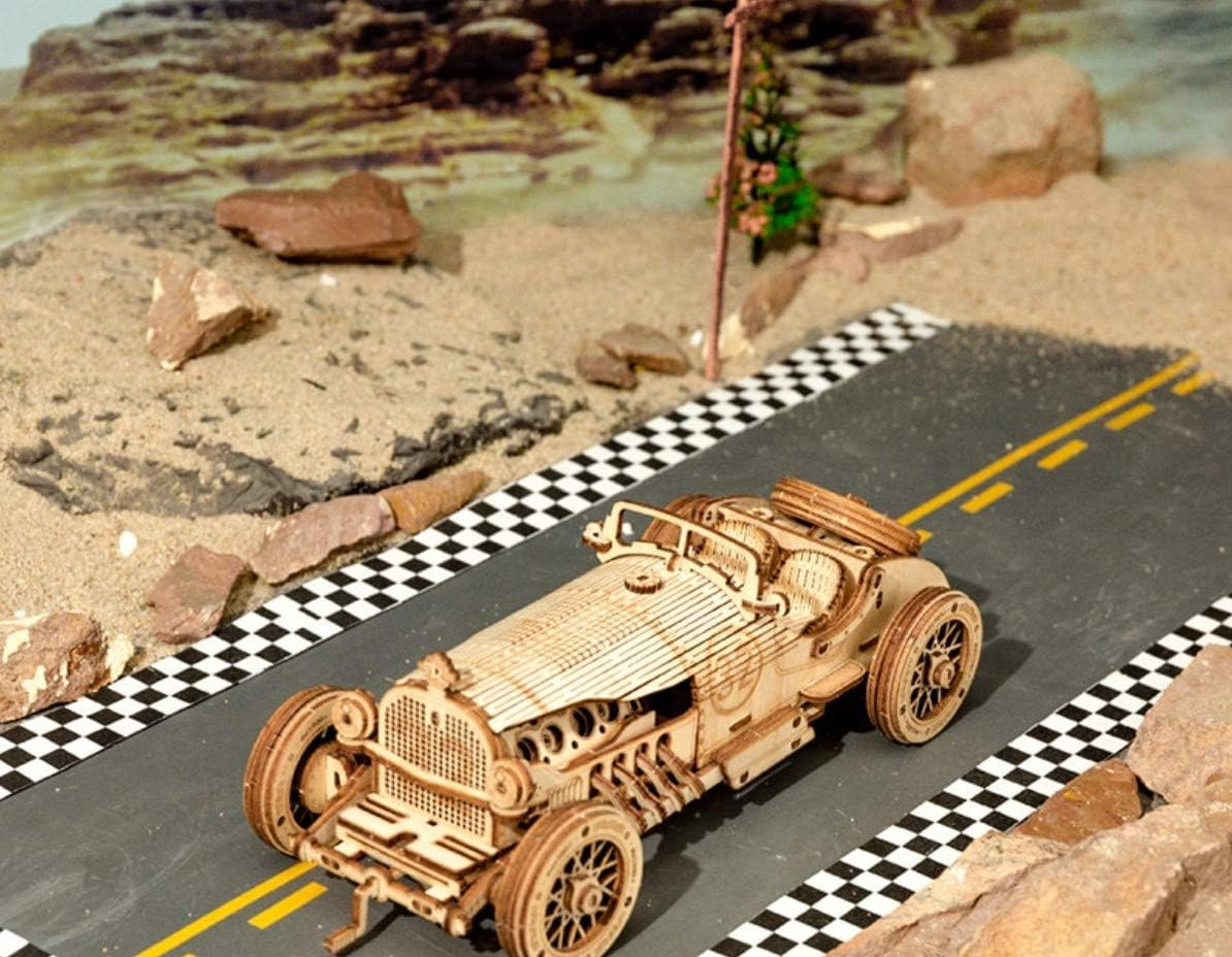 Robotime DIY Wooden Grand Prix Car 3D Puzzle Kit image number 2