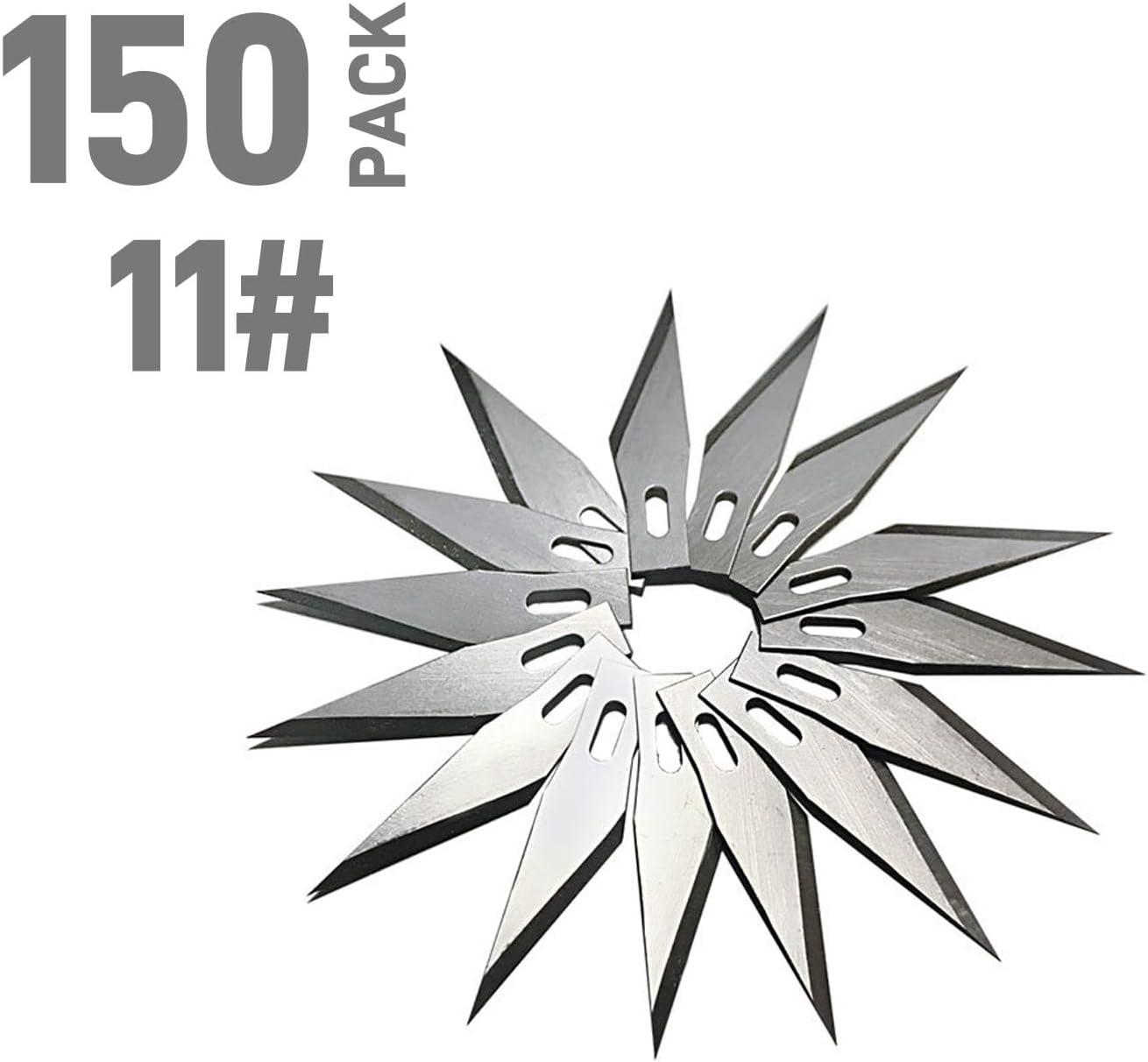 LONGCHANX 150 PCS Exacto Knife Blades 11 Hobby Blades Set #11 Hobby Knife Replacement Refill Cutting Tool Blades Exacto Blades for Craft, Hobby, Scrapbooking, Stencil image number 2